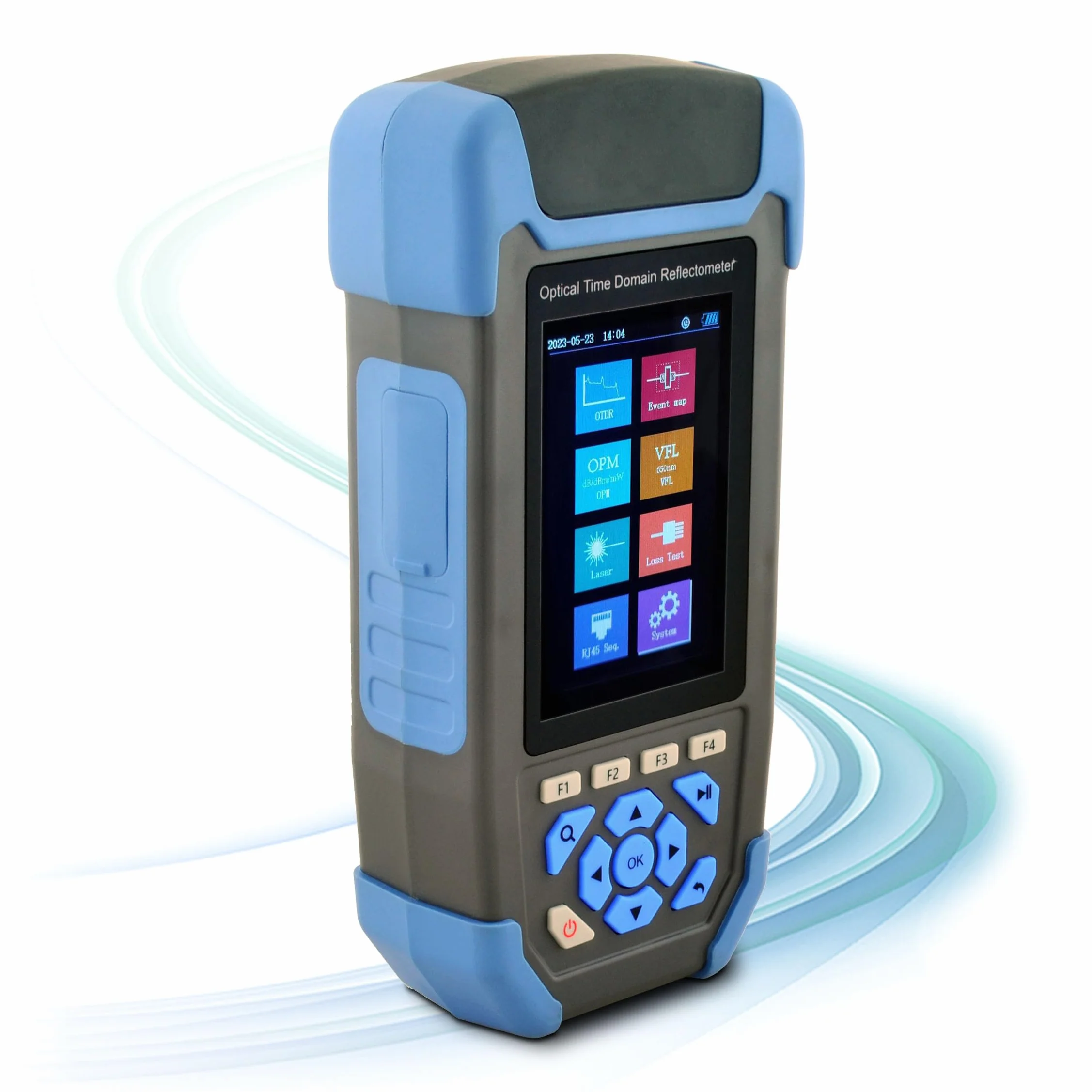 1310/1550 nm 24/22 dB 8 in 1 OTDR + scheda evento+test di perdita+VFL+OPM+OLS+RJ45 e illuminazione 3,5" Screen LWL Tester con SC/UPC+LC/UPC&APC (OTDR42F-T1)
