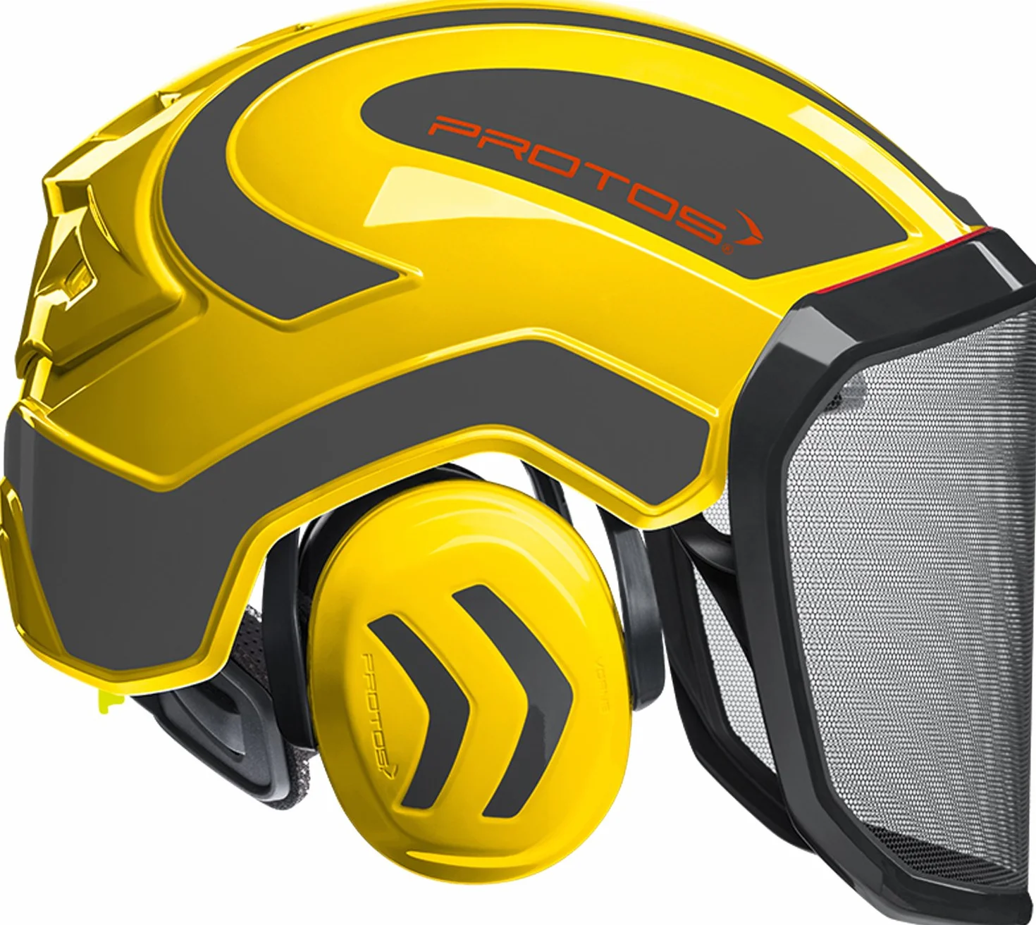 Protos Integral Forest - Casco forestale (giallo/grigio), F39 - visiera