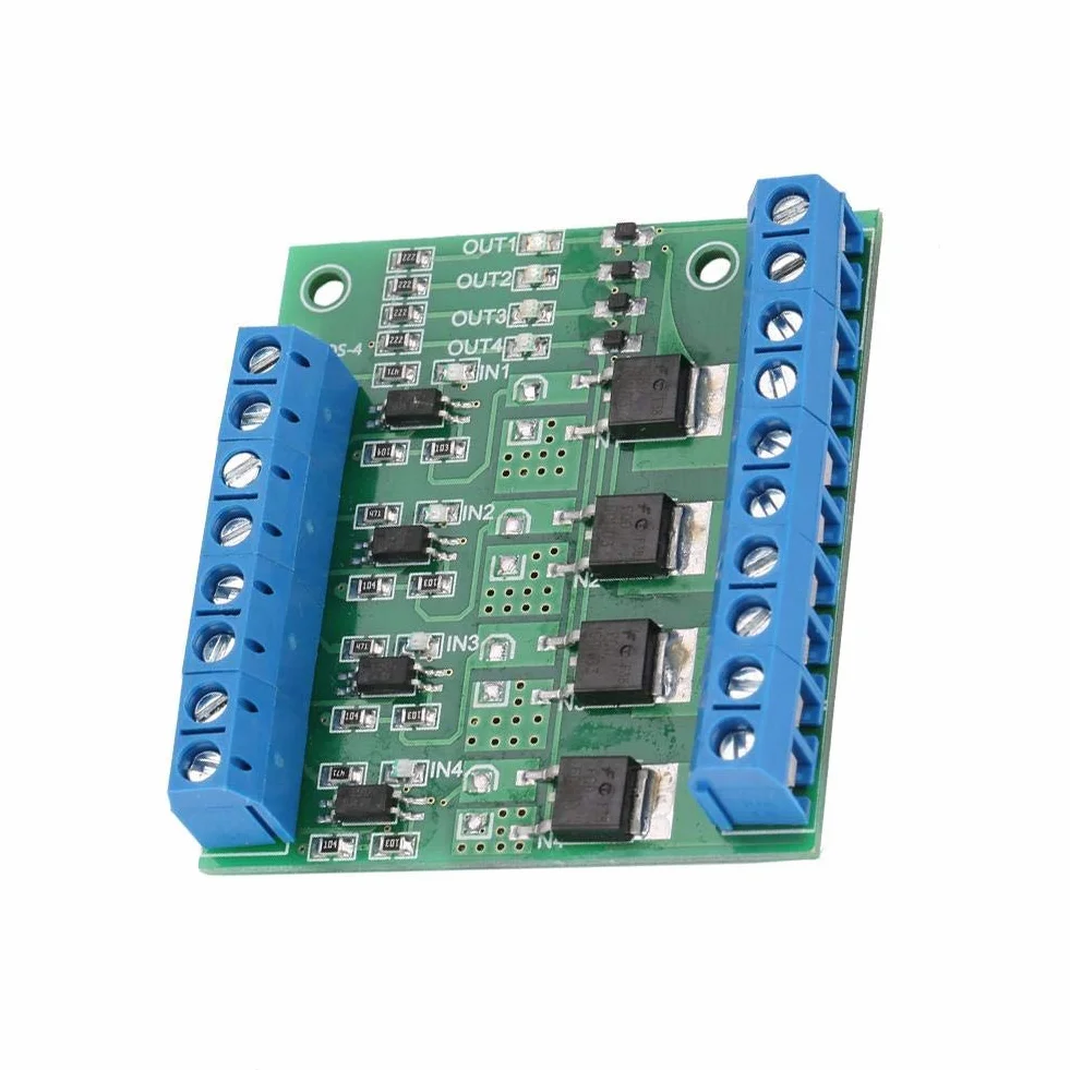 MOS FET PWM 3-20V a 3.7-27VDC 10A Scheda Circuit Board Amplificatore PLC 4 Canali Per Controllo Digitale