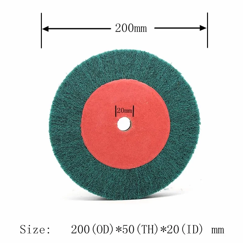 Spazzola Disco Disco abrasivo, Ruota per trafilatura in acciaio inossidabile e fibra di nylon, Grit 320, Rosso, Compatibile con smerigliatrice da banco, angolare e a taglio