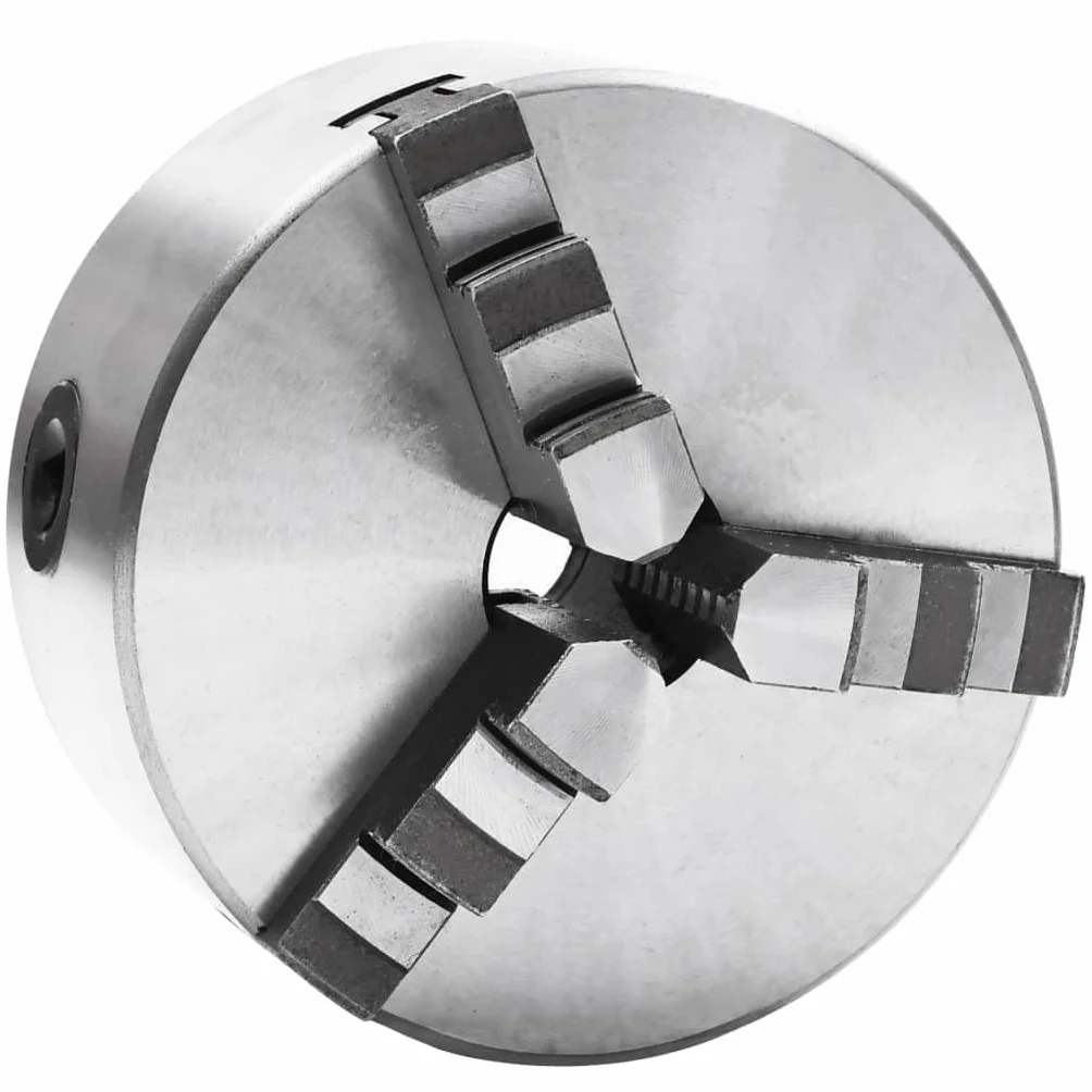 vidaXL Mandrino per Tornio a 3 Griffe Autocentrante Morsetto Sistema Serraggio Ganasce Attrezzi Utensili Fai da Te Fresa 125 mm in Acciaio