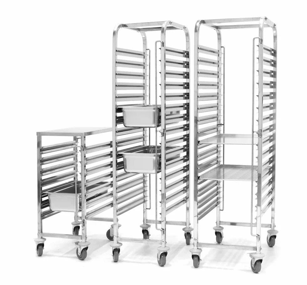 HENDI Carrello portateglie con piano di lavoro, 7 x GN 1/1, portata massima 70 kg, 445x615x(H)945mm, acciaio inox
