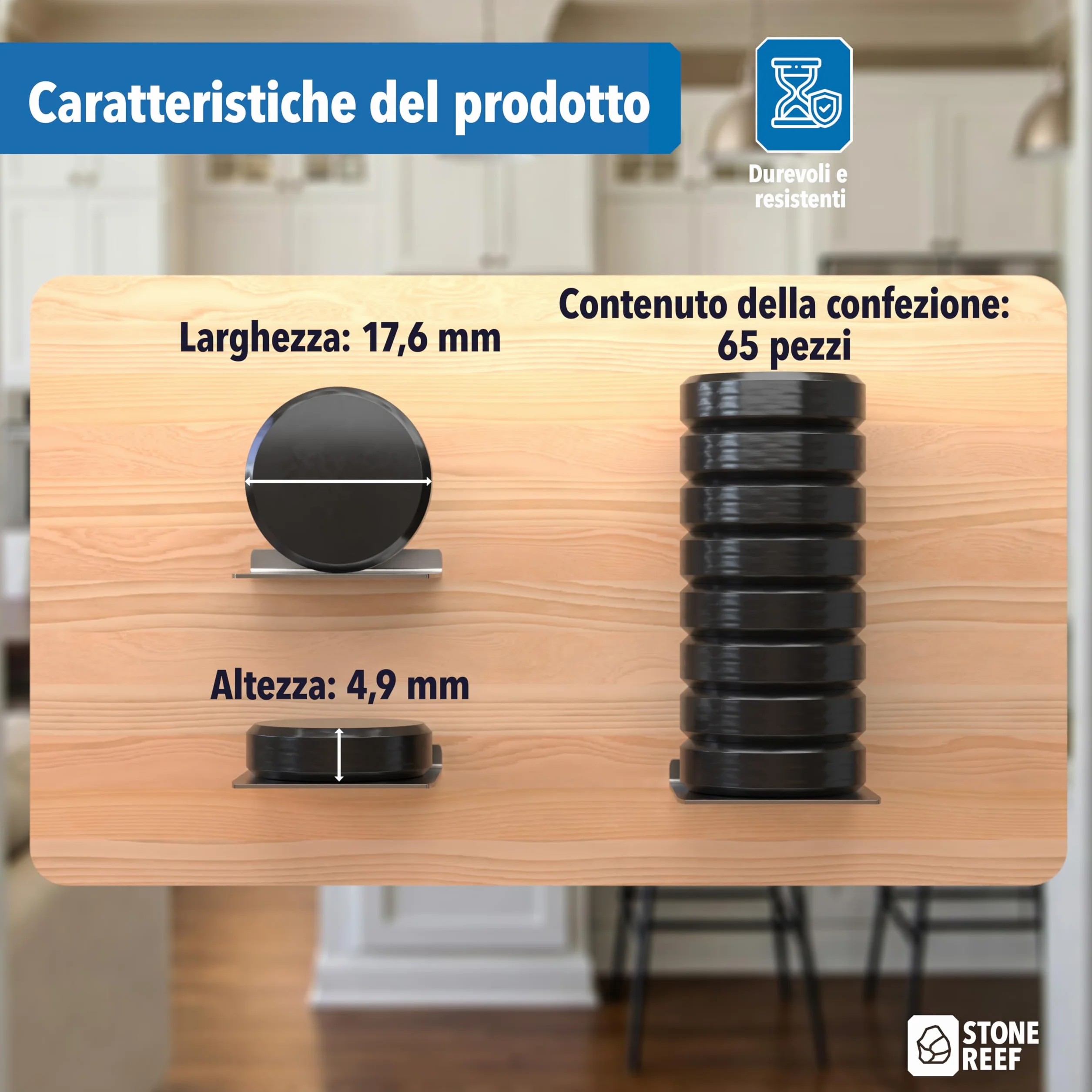 Magneti flessibili extra forti 65 pezzi 17,6 mm x 4,9 mm resistenti al calore e alla corrosione