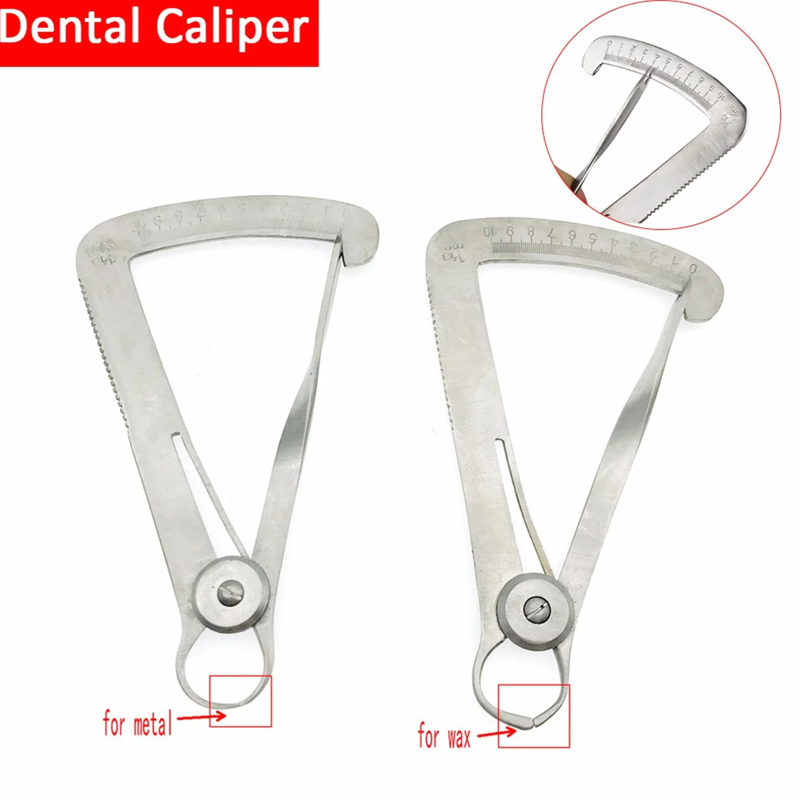 Calibro a corsoio dentale in acciaio inox corona calibro triangolare spessore per laboratorio dentale(misurazione metallica)