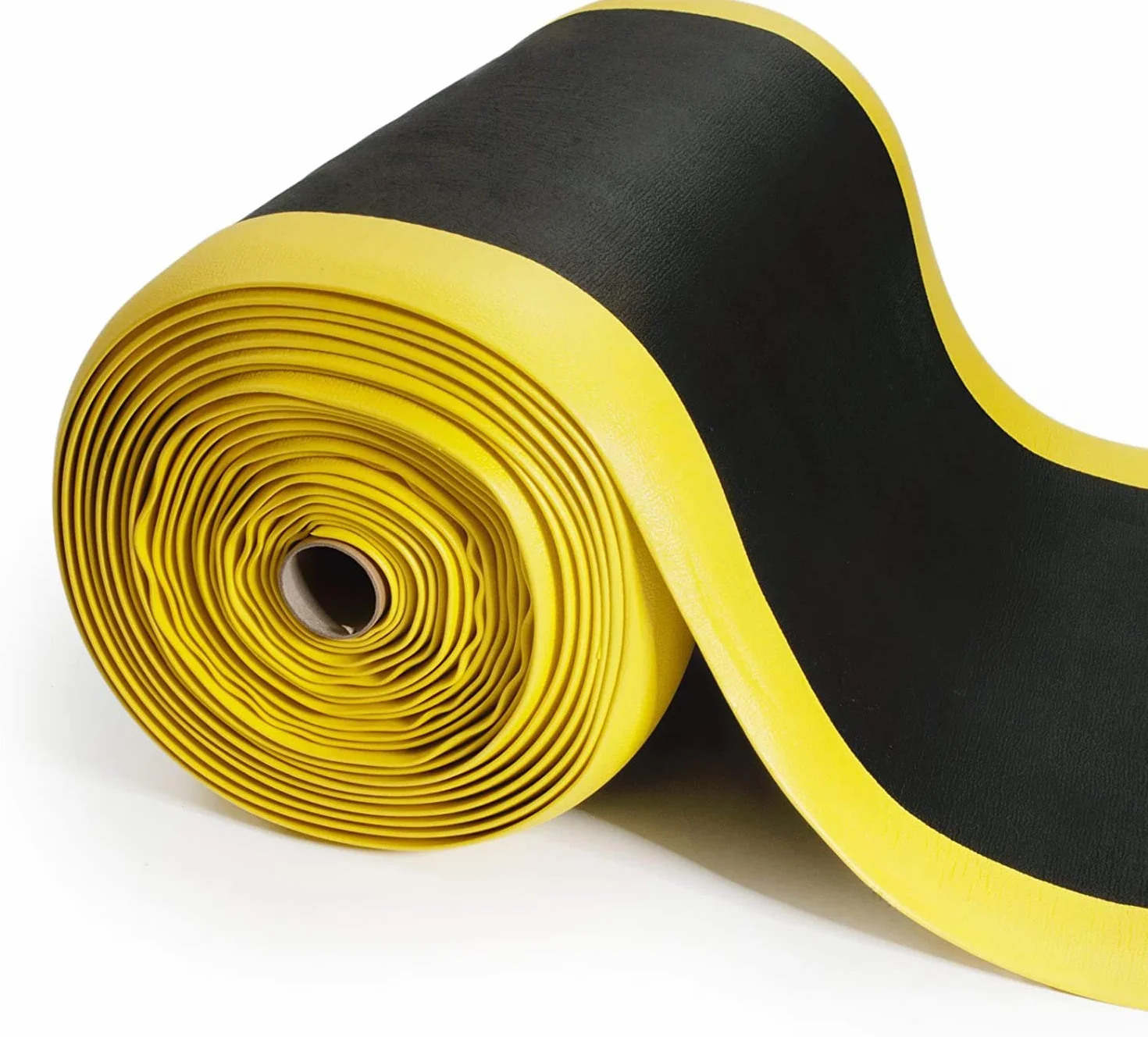 Tappetino anti-stanchezza, per postazioni di lavoro in piedi | Tappetino ergonomico per un maggiore comfort in piedi e corsa | antiscivolo e durevole (90 x 200 cm, nero/giallo)