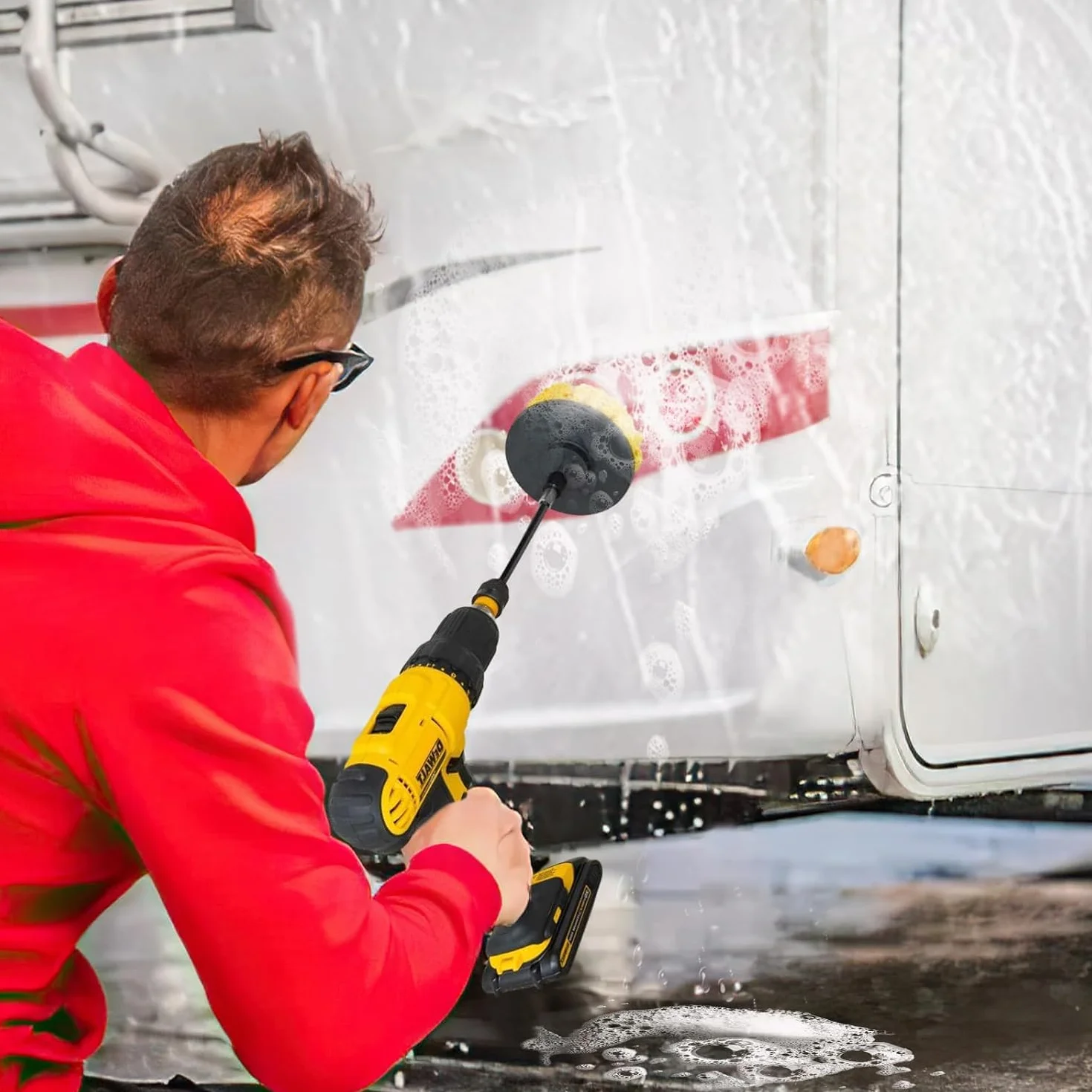 10 Pezzi Spazzola Elettrica Rotante, Spazzole per Trapano Elettrico, Spazzole per Trapano per Pulire Drill, per Auto, Pneumatici, Piastrelle, Pavimenti, Cucine, Vasche da Bagno (Giallo)