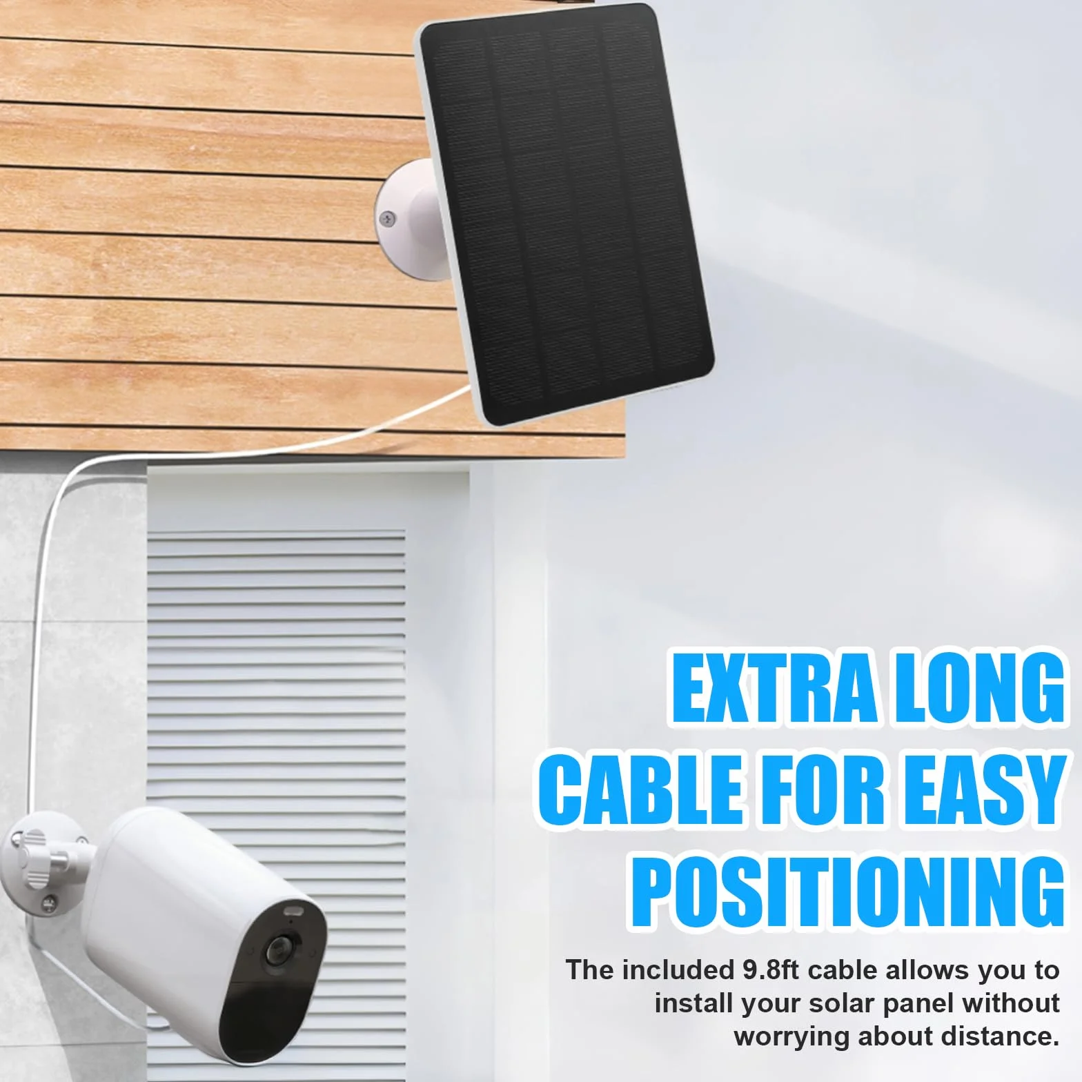 Caricatore per pannello solare compatibile con Arlo Essential Spotlight/XL Spotlight, caricatore per pannello solare Arlo Essential da 4 W/6 W, impermeabile con cavo micro USB da 3 m e