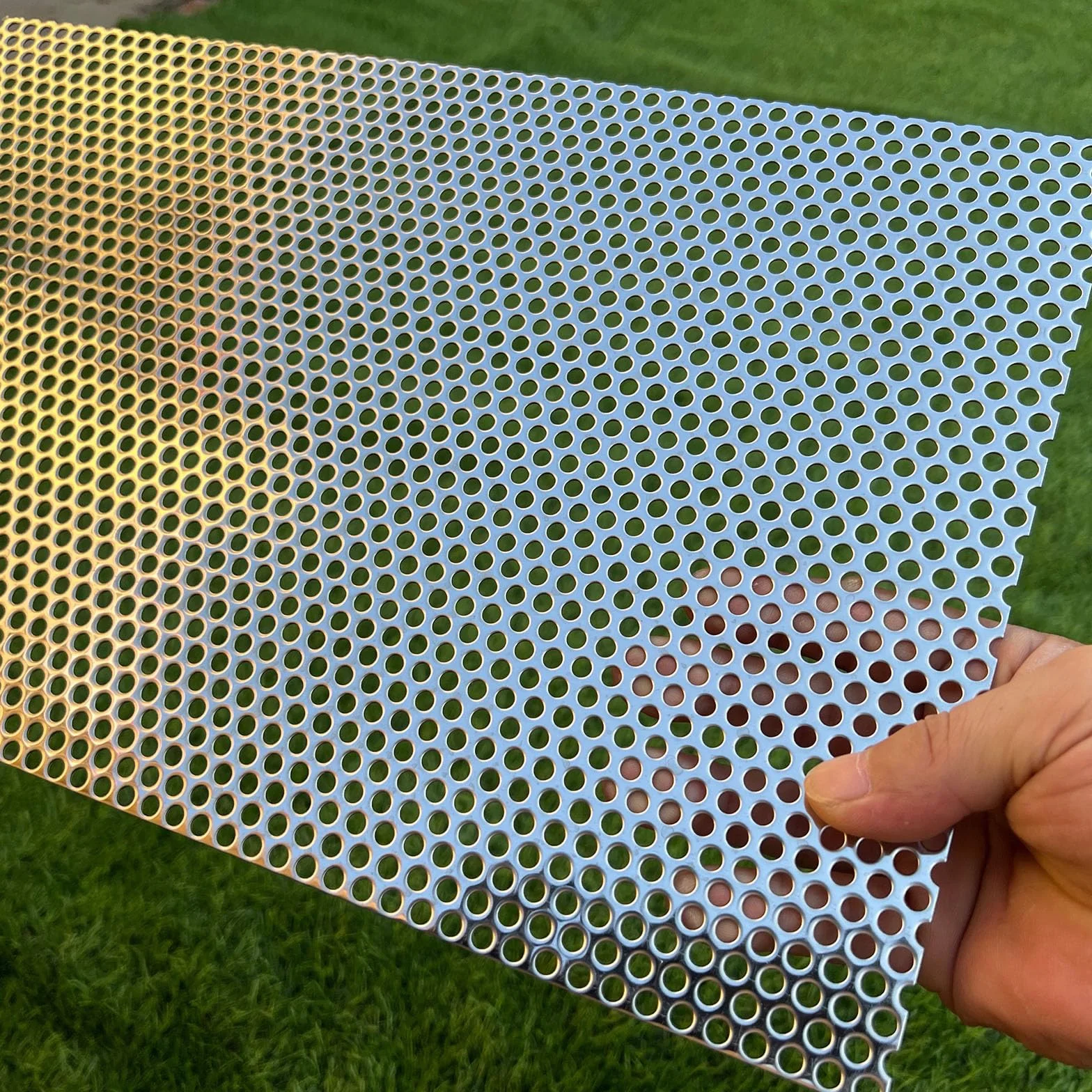 Lamiera forata in acciaio inox, griglia forata in acciaio inox, 5 mm, spessore 1,1 mm, 406 x 255 mm, griglia forata in metallo