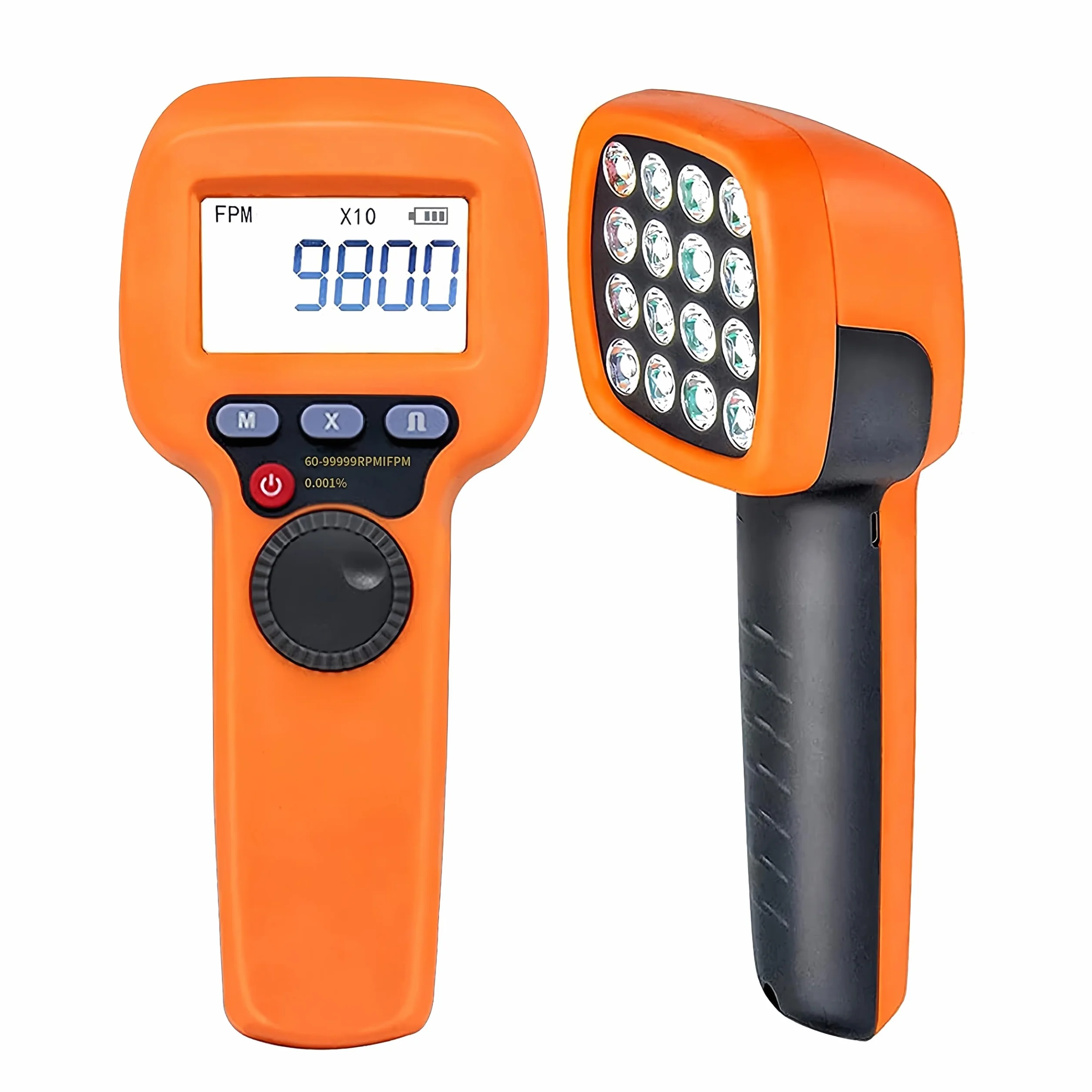 Kethvoz Tachimetro Digitale Stroboscopio, Portatile Tachimetro Stroboscopico, Misurazione Del Motore, Elica, Velocità Rotativa 60~9999 Fpm, Led Flash Strobe Hz Velocity Tester for Gear Print Sealing