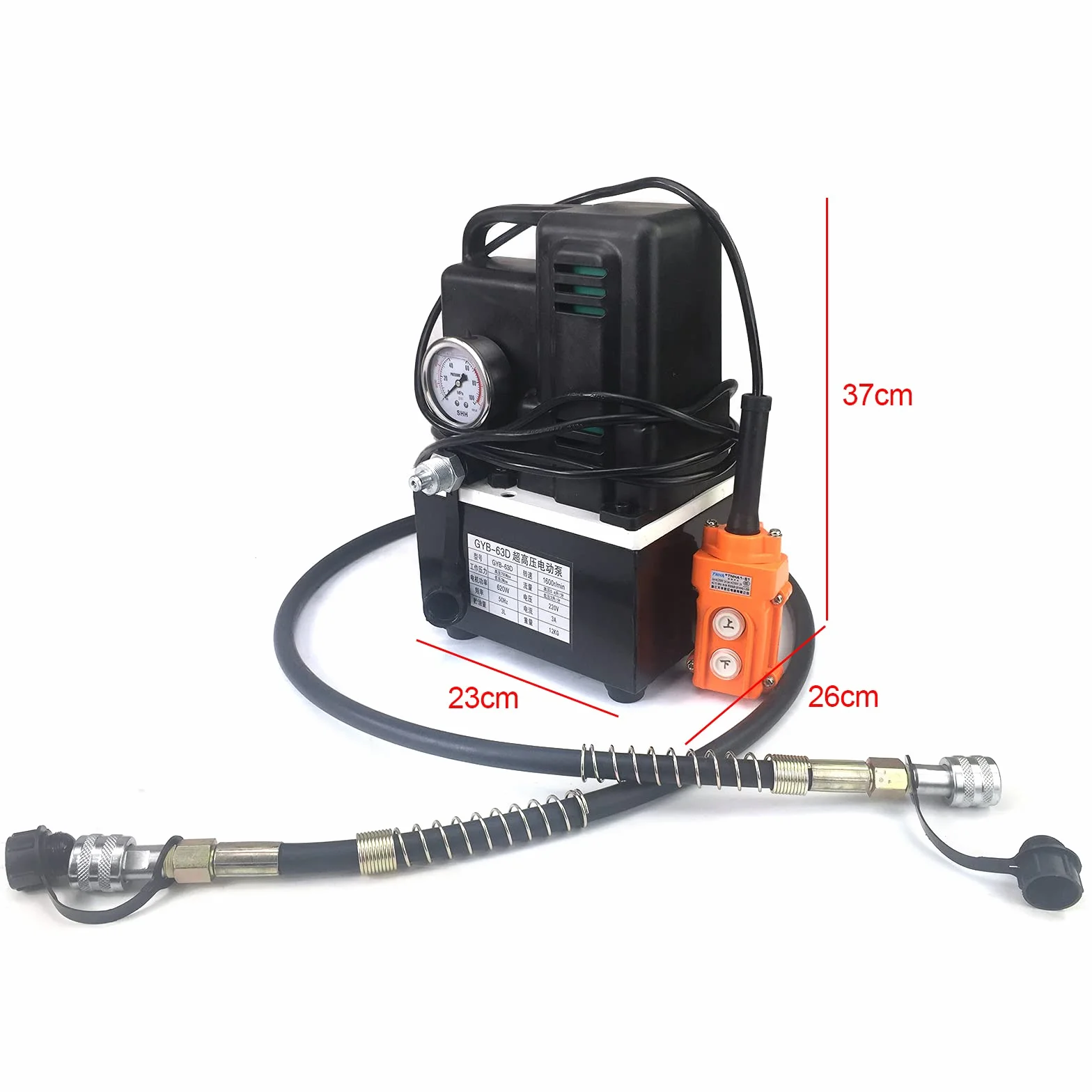 Pompa elettrica ad alta pressione dell'olio idraulico 1200W 700Bar Pompa idraulica elettrica Singolo Circolo dell'olio Alta e Bassa Prestazione di pressione Dotato di telecomando cablato