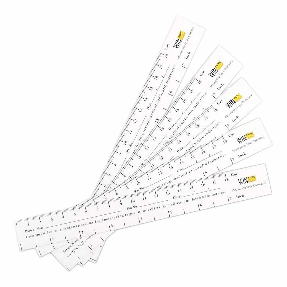 WINTAPE Educare Righello per Ferite 18 cm 7'' Carta Confezione da 100 Pezzi Misuratore Medico
