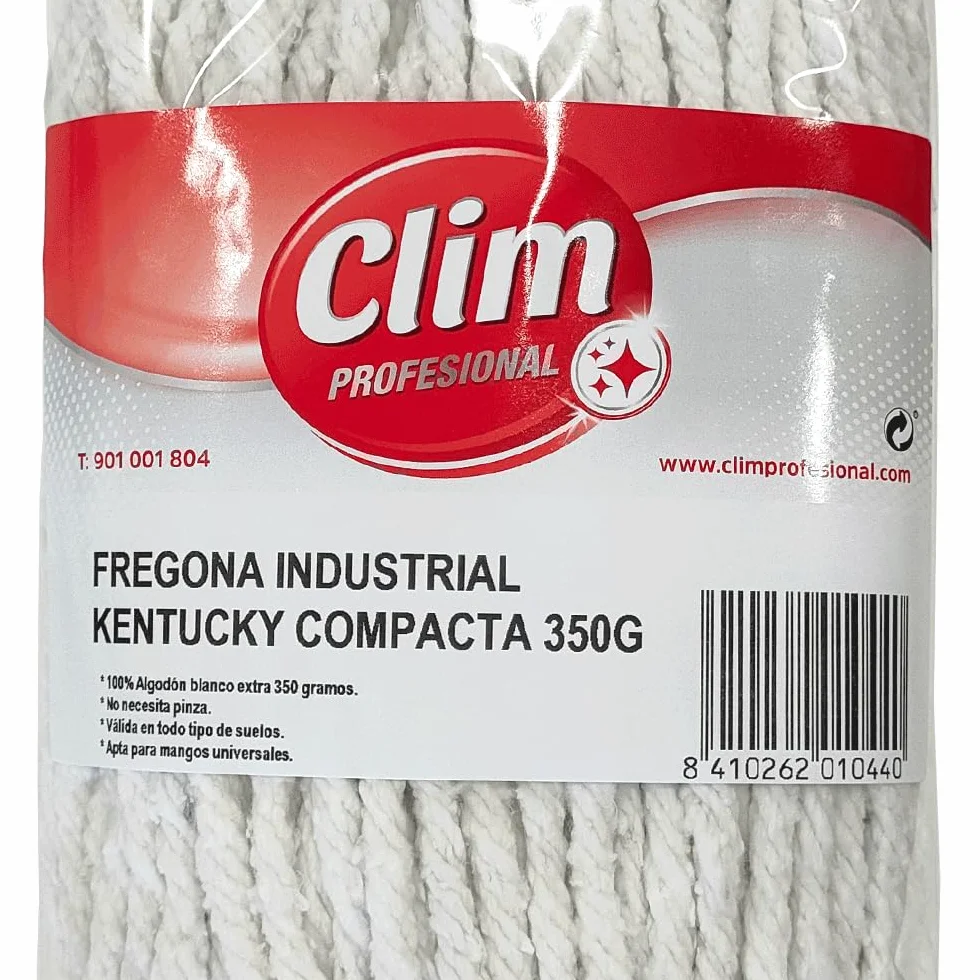 Clim Mop industriale Kentucky compatto in cotone bianco 350g 2 pezzi