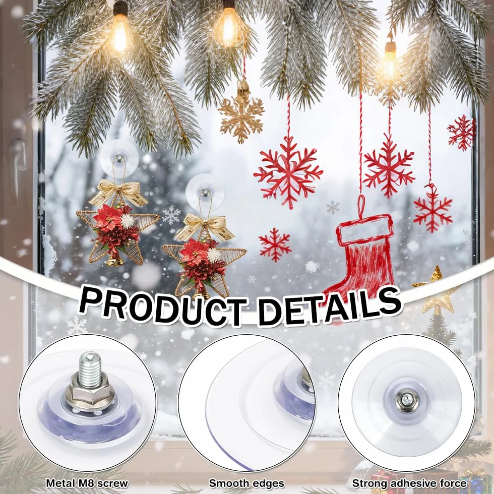 12 Pezzi Ventosa Filettata 85mm Ventosa in PVC Trasparente con 12 Dadi Zigrinati Ganci a Ventosas con Vite Entose per Vetro Forti e Versatili Ventose Versatile per Bagno,Cucina,Vetro,Finestra