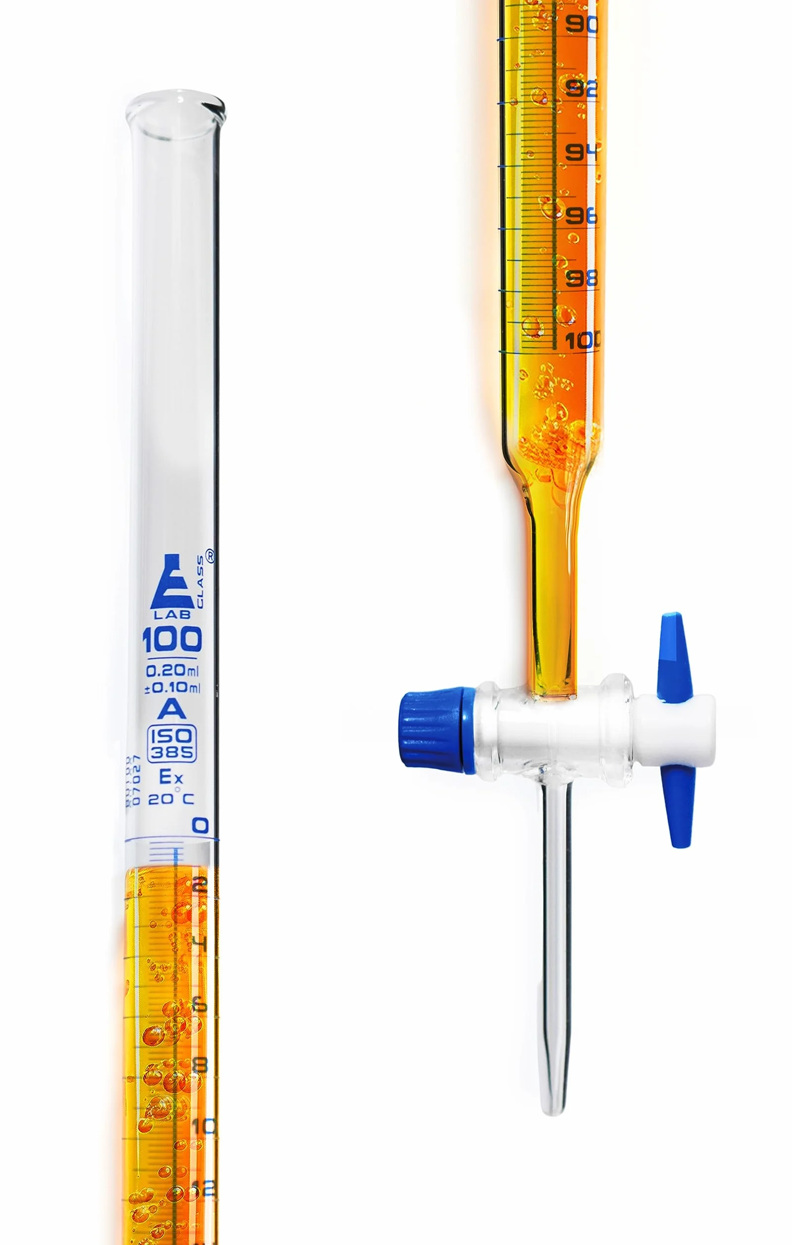 Buretta in vetro Schellbach 100ml - Classe A - Rubinetto in PTFE - Eisco Labs