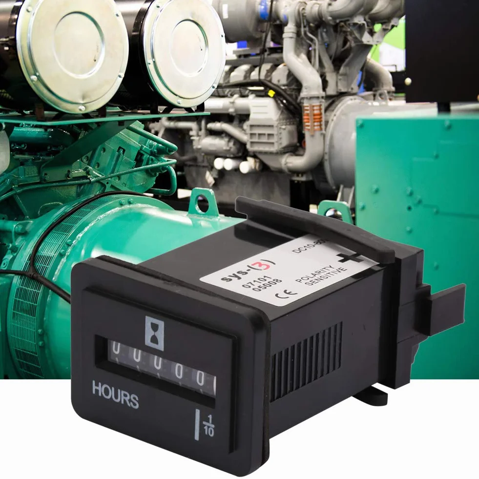 Contaore meccanico 10-80V AC/DC 99999,9 ore temporizzatore elettronico al quarzo