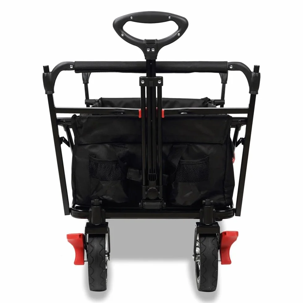 Carrello pieghevole Bollerwagen City per il trasporto di bambini con tetto di protezione UV FUXTEC City FX-CT500 Nero