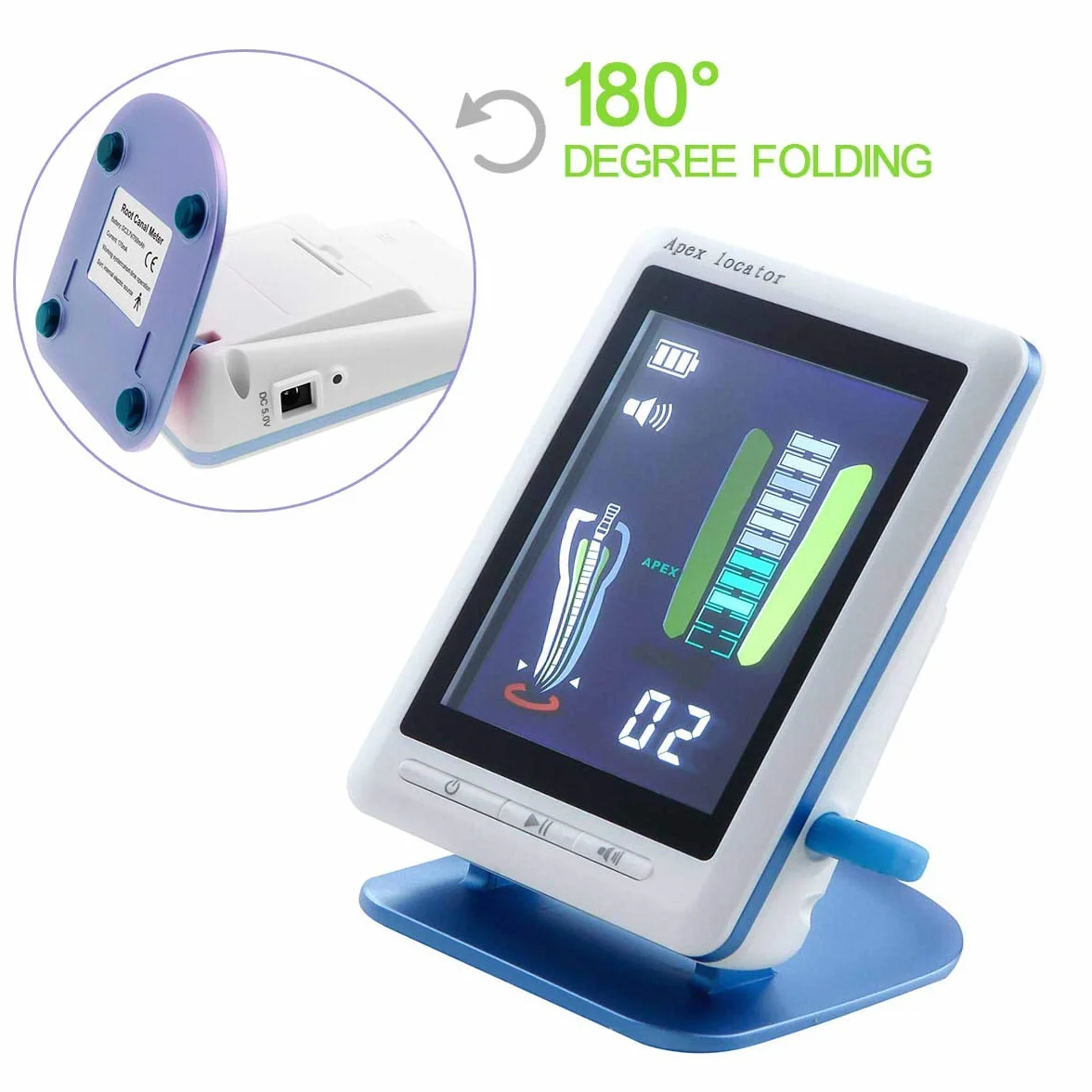 LCD Endodontico Apex Locator Meter+2 Tester 5 Lip Hook (blu)