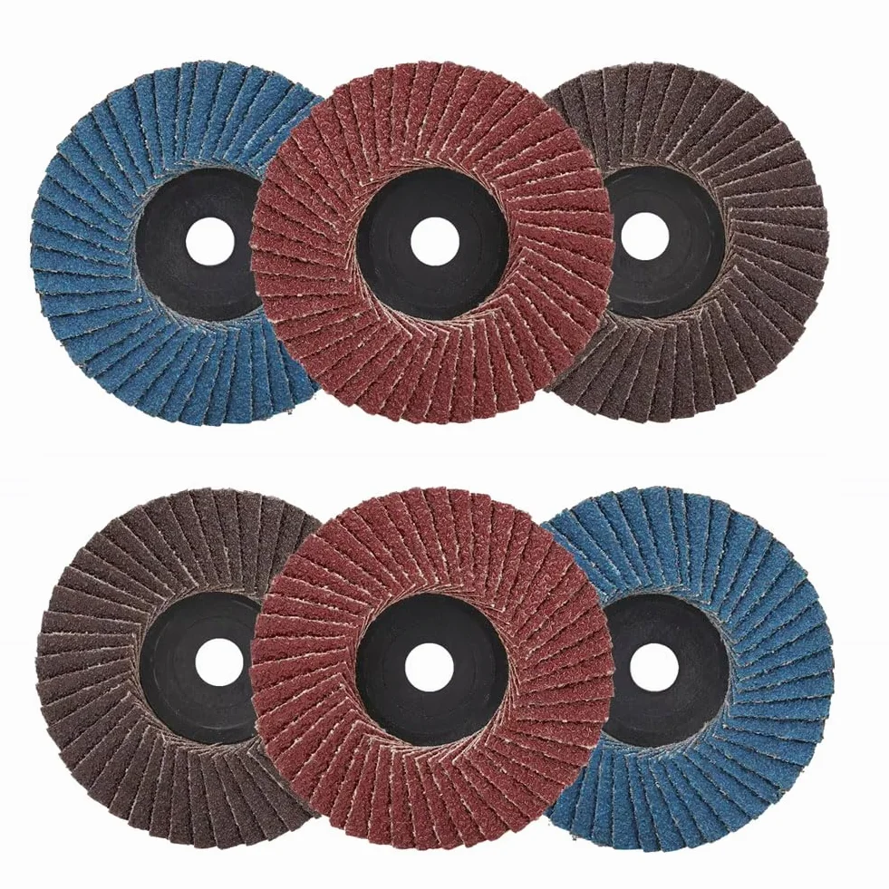 SI FANG 6 dischi lamellari da 75 mm, mini dischi abrasivi in ceramica in zirconio, accessori per smerigliatrice angolare, per metallo, legno, plastica, rimozione ruggine e sbavatura