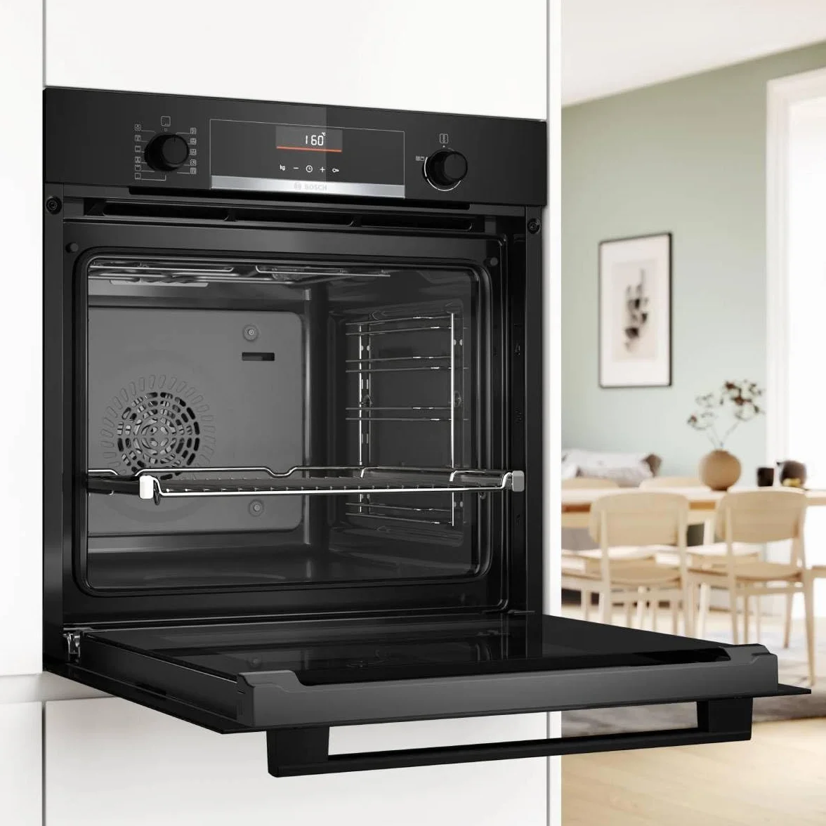 Bosch - Forno, Serie 6, Funzione AirFry, Ricette Pre-programmate, Nero, HBG536EB4