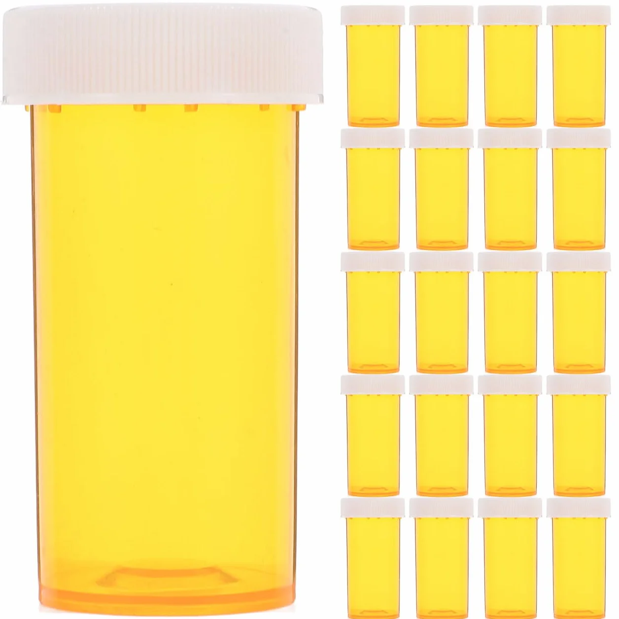 Set 25 Flaconi per Medicinali Portatili 8 Drams Contenitori Protettivi in Pp Organizer da Viaggio per Pillole e Integratori