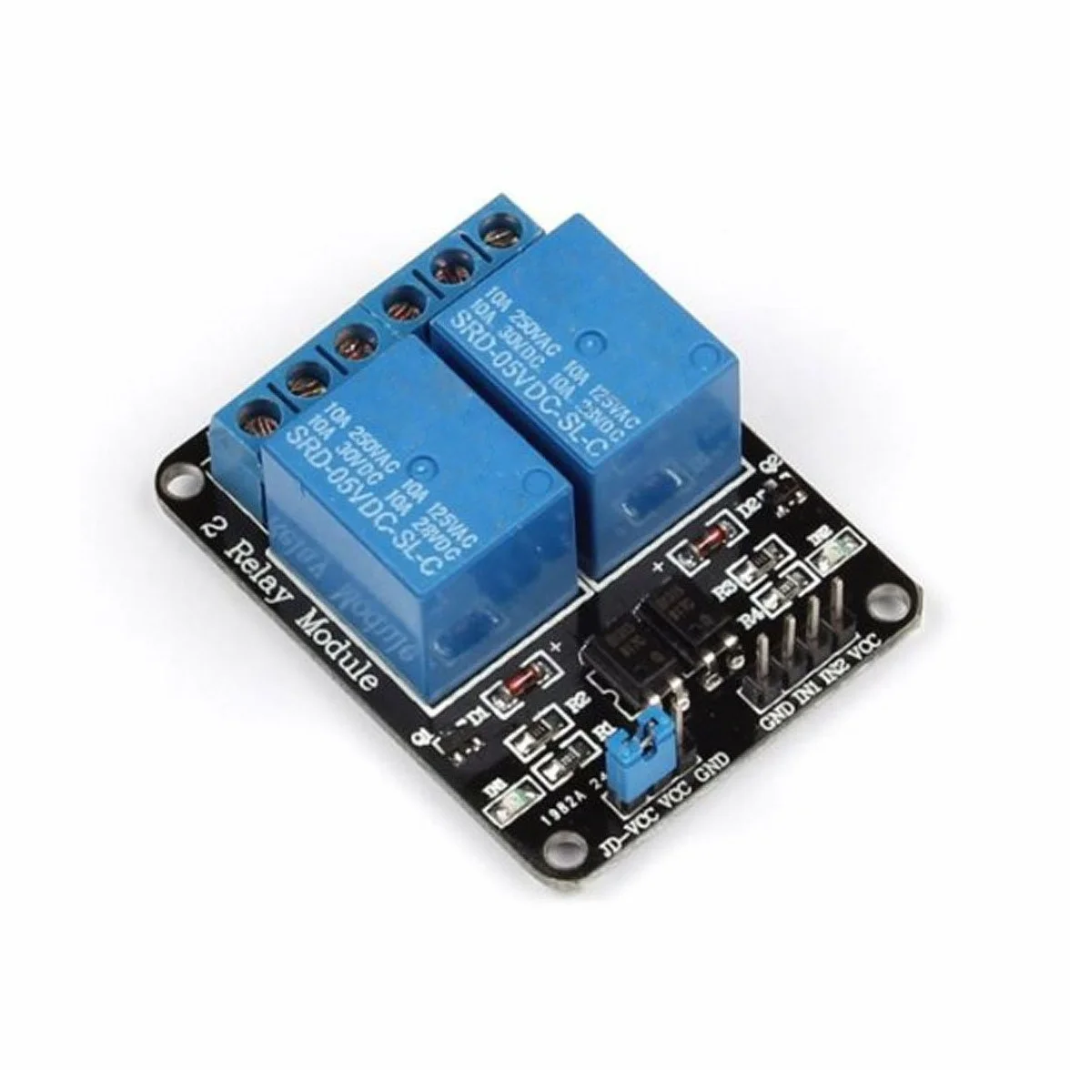 5V 10A 2-Channel Relay Module w/Optical Coupling Protection Expansion Board Compatibile con Arduino