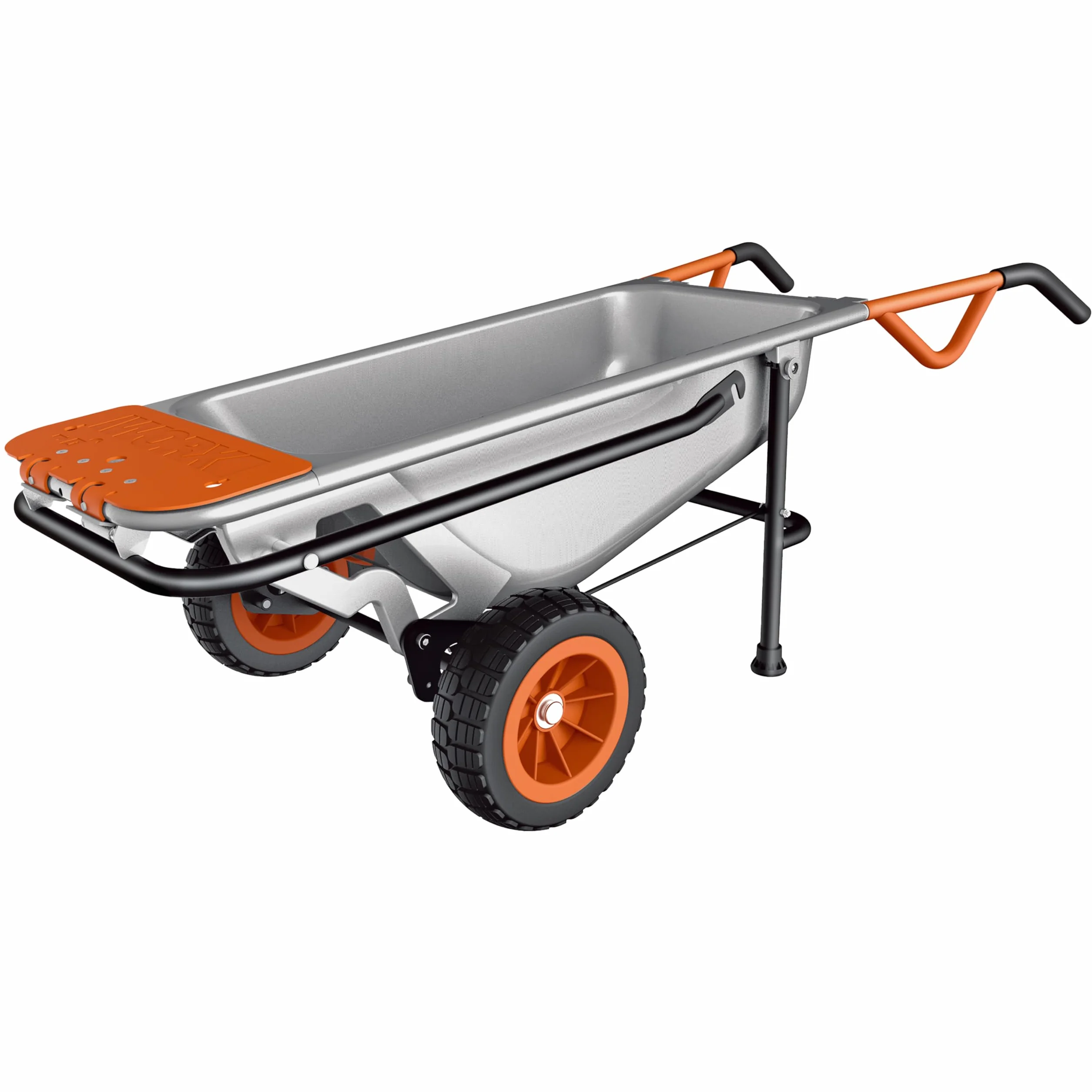 Worx WG050 Carriola Multifunzione a Due Ruote, Porta Sacchi, Porta Fusti, Trasporto Sassi, Trasporto Vasi, Capacità di Carico Max 136kg