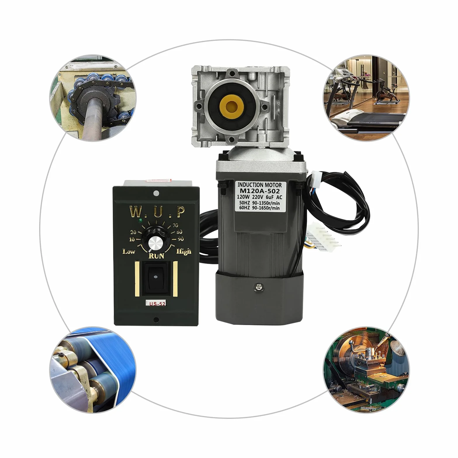 Motoriduttore 120 W 80 K 220 V regolatore di velocità 1350 giri/min