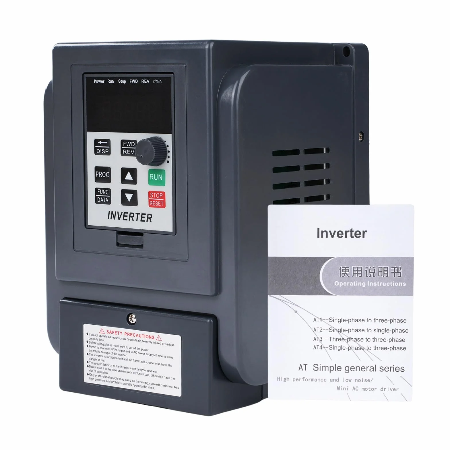 Jadeshay Variatore di Frequenza VFD 2,2KW 8A Inverter 220V Monofase a 380V Trifase Regolatore di velocità del Motore 50/60Hz per Controllo velocità Motore Mandrino