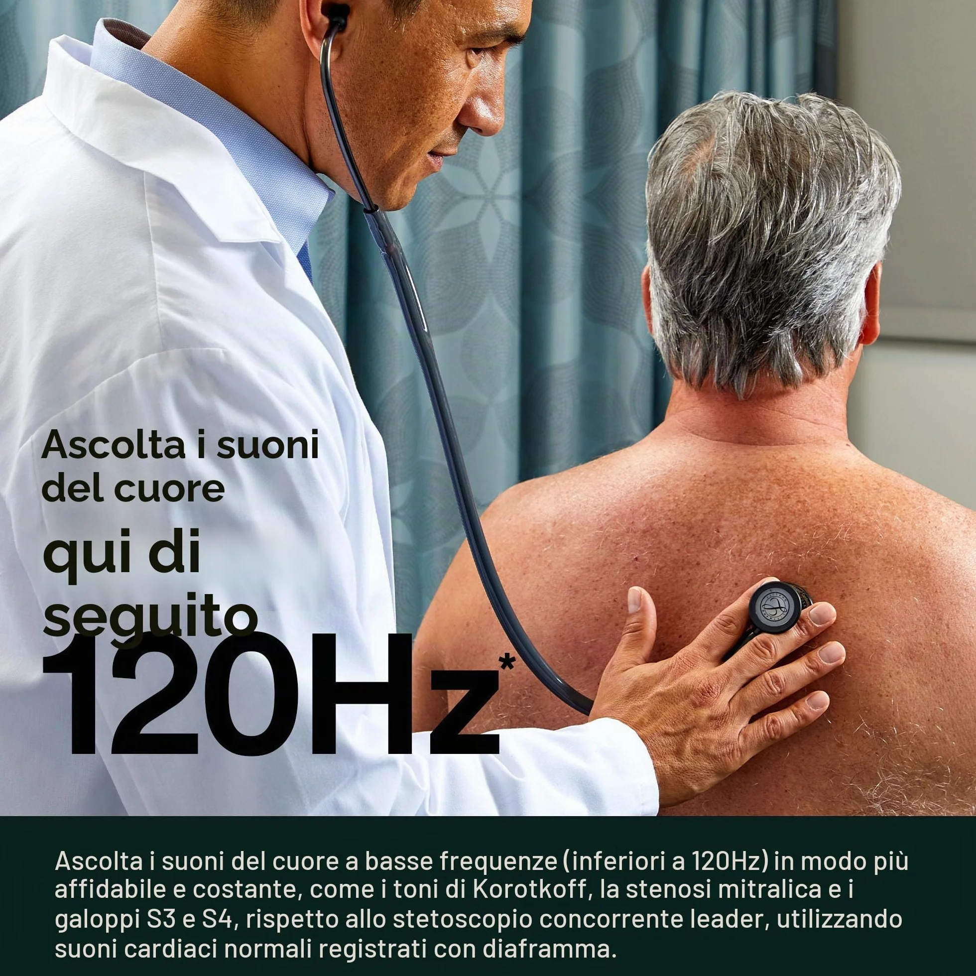 3M Littmann Stetoscopio diagnostico Cardiology IV, testina con finitura nera, tubo auricolare nero, connettore e archetto rossi, 69 cm, 6200