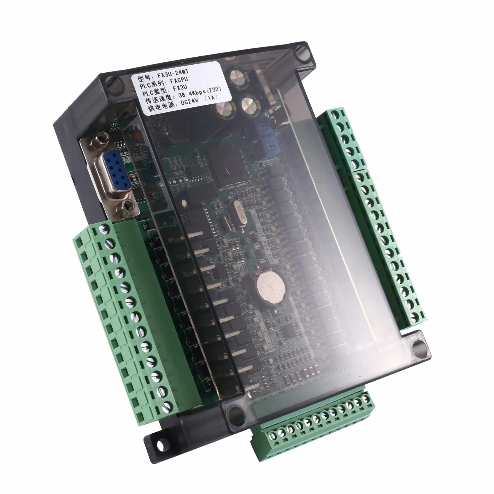 1 PCS FX3U-24MT PLC Scheda di controllo industriale 14 Input 10 Uscita 6AD con 485 Comunicazione e (B)