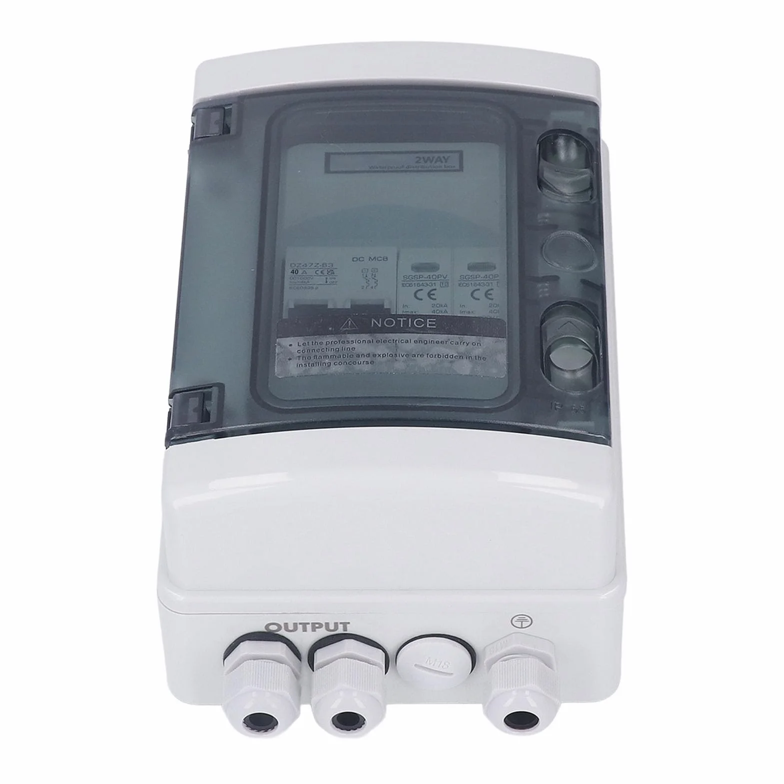Scatola Combinata Fotovoltaica IP65 40A 1000V con Interruttore Automatico Integrato Protezione Fulmini PA66 per Sistemi Solari On-Grid Off-Grid Cavi 5-10mm 10-4 AWG Impermeabile