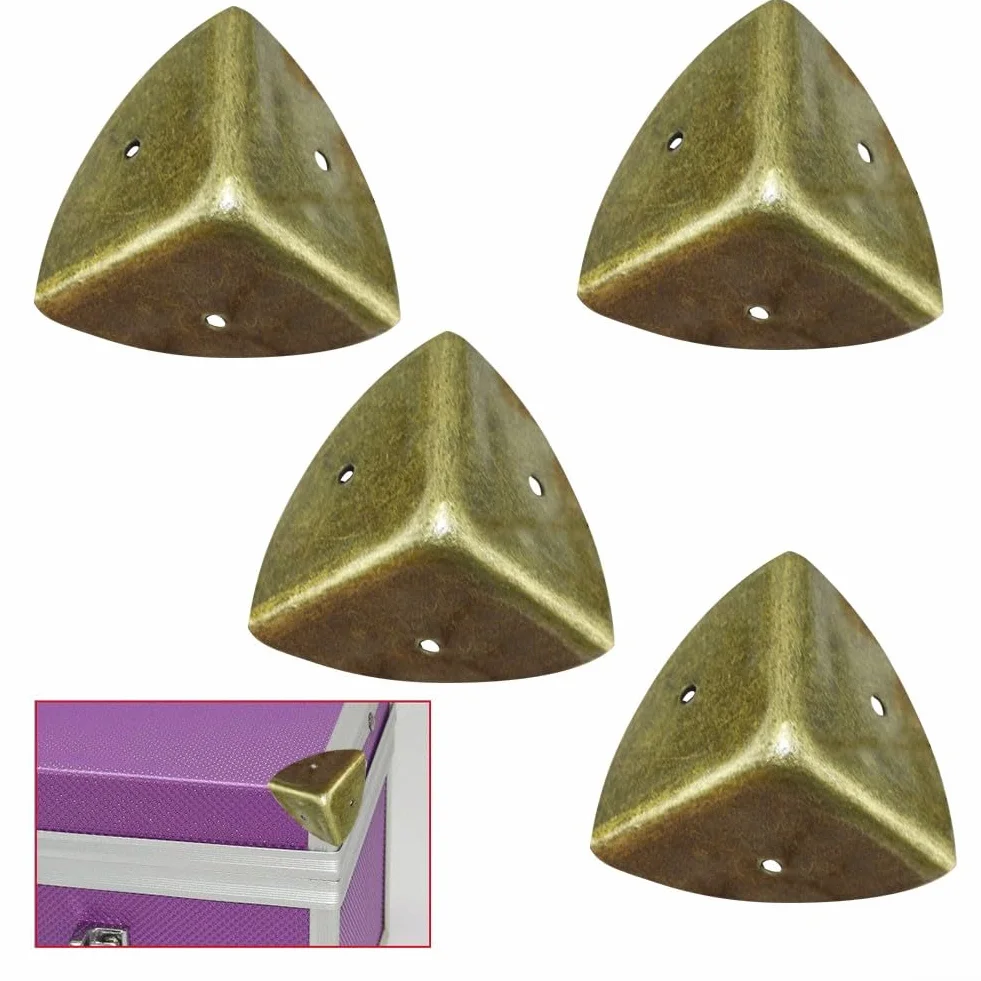 Protezioni angolari in metallo, 4 pezzi, 40 mm, protezioni angolari in metallo ad angolo retto, per valigie in legno, baule da viaggio