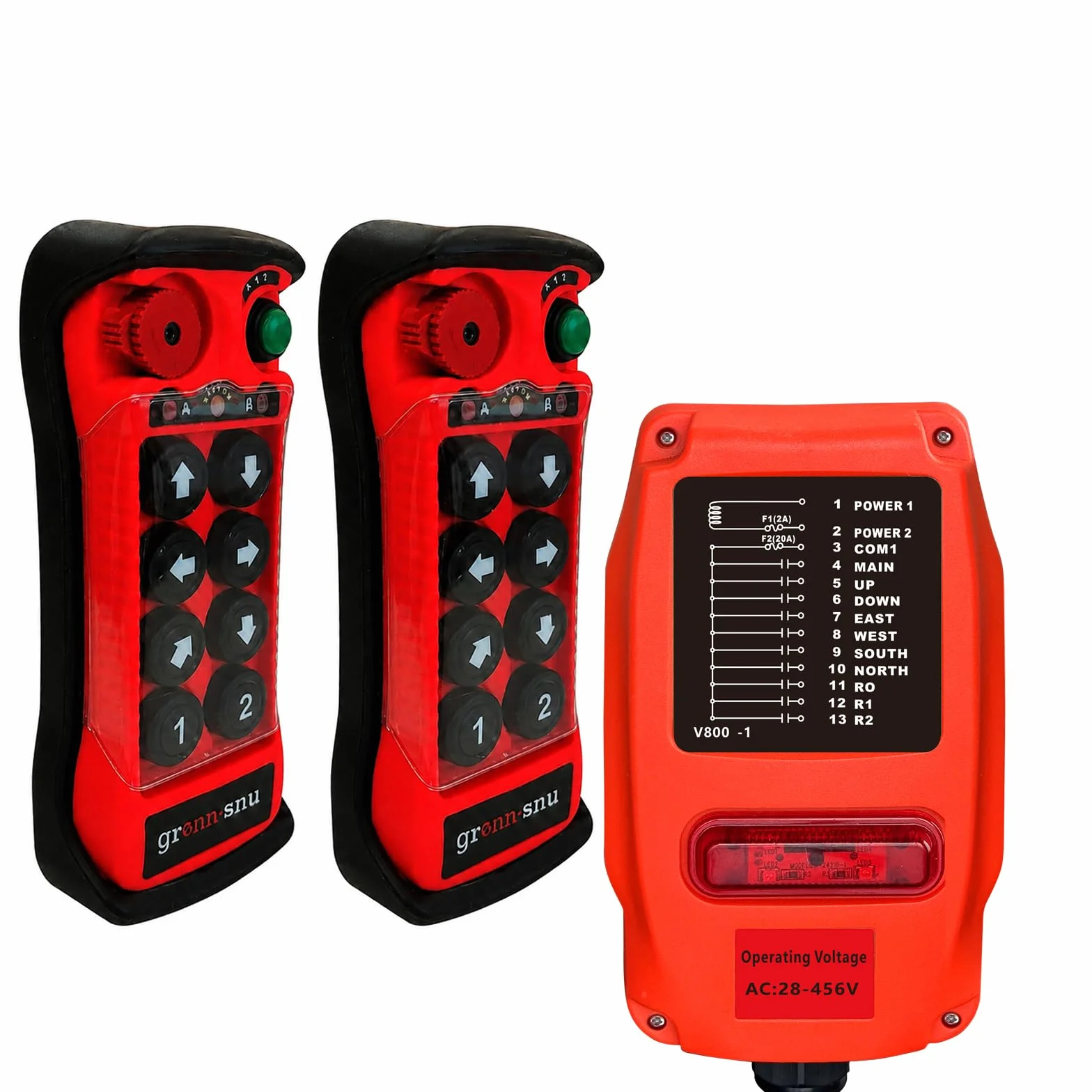 8 canali tasti industriali senza fili telecomando radiocomandato 220 380 36 V per sollevatori elettrici camion gru a ponte gru a braccio portale 2 trasmettitori e ricevitore