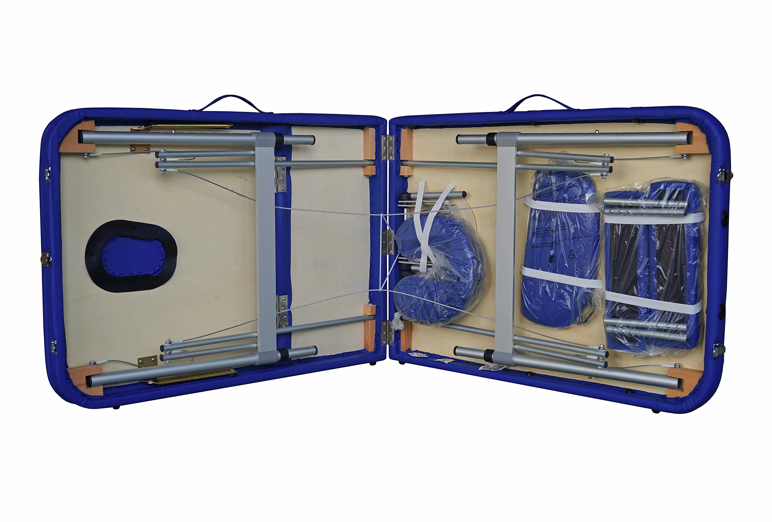 EUROPA Lettino Portatile in Alluminio per Massaggi, Estetica, Tattoo e Terapie - Leggero, Regolabile e Resistente, Ideale per Professionisti e Centri Estetici (Blue)