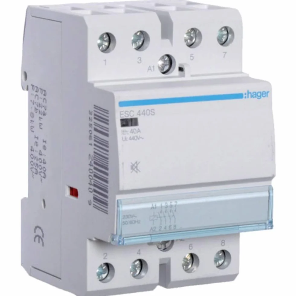 Hager - Esc440s - silenzioso contattore, 40a, 4no, 230v