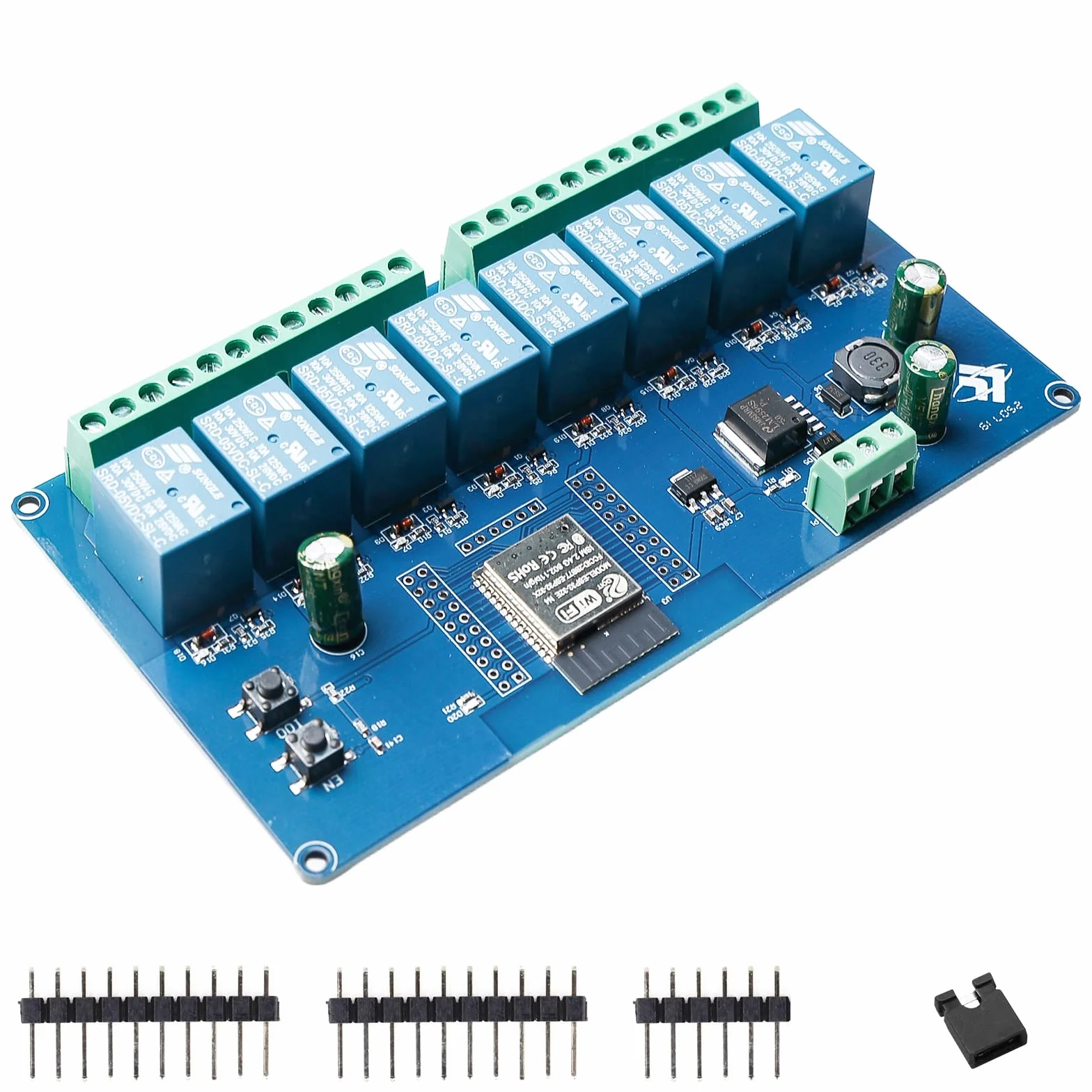 ESP modulo relè a 8 canali con ESP-32 WiFi Bluetooth, DC5-30V/AC250V, scheda di sviluppo per progetti fai da te Smart Home & IoT, facile programmazione con Arduino IDE
