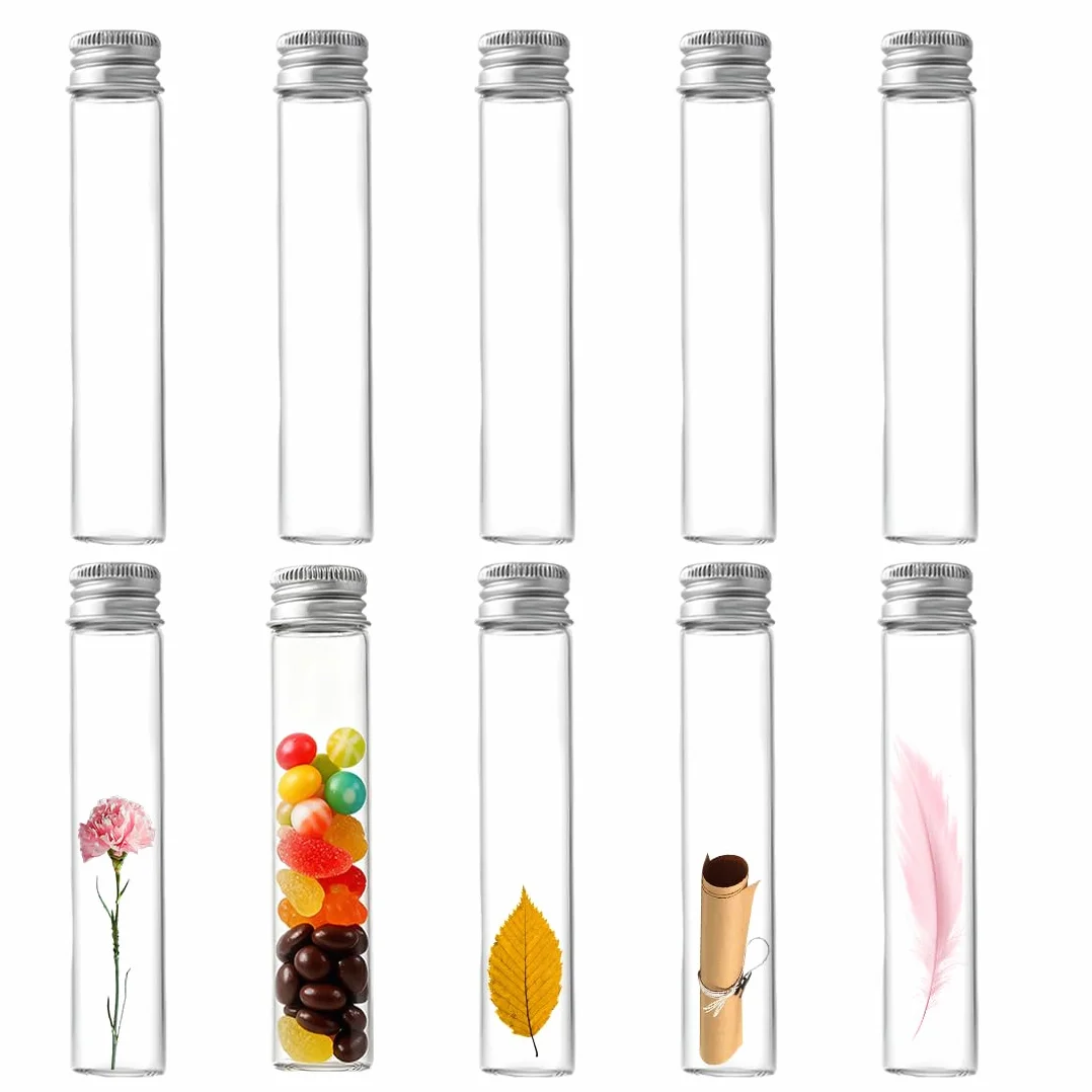 Bottiglie Di Vetro Piccole 30 Ml con Tappo A Vite In Alluminio – Flaconi Portatili Ermetici per Campioni Spezie Gioielli