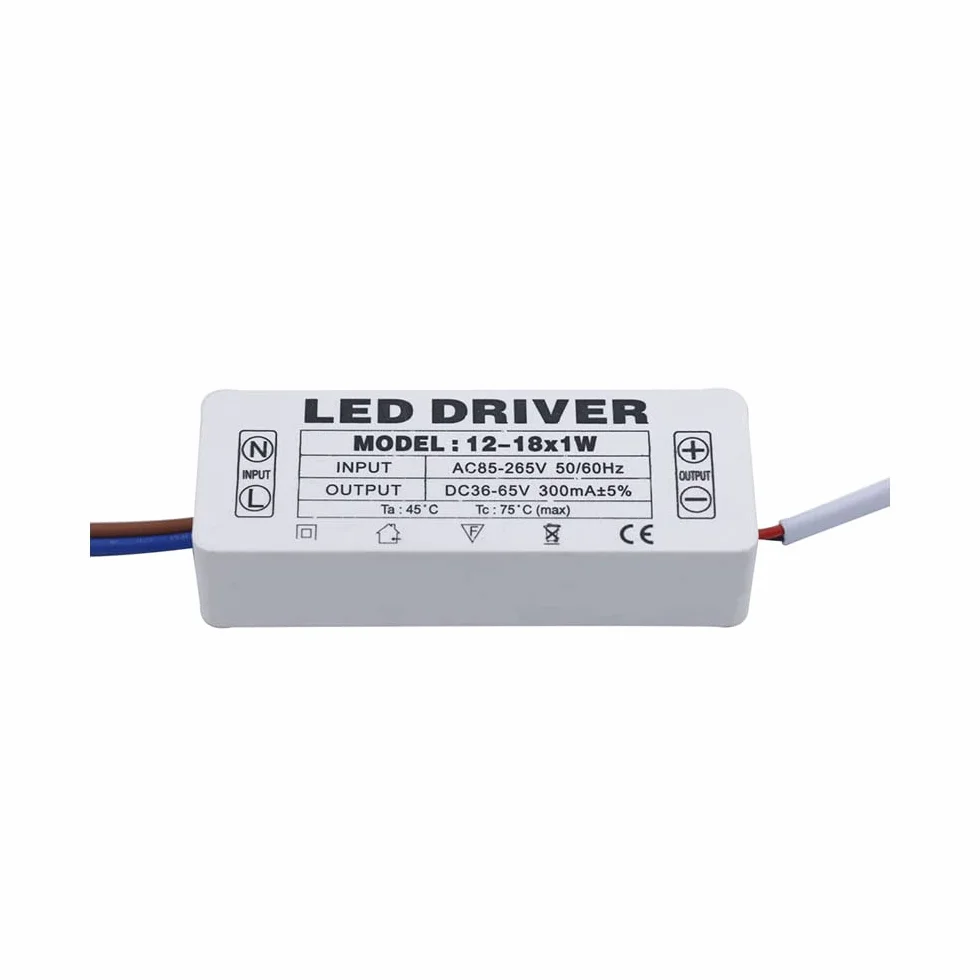 LED Driver AC85-265V 12-18W 300mA di trasformatori a LED