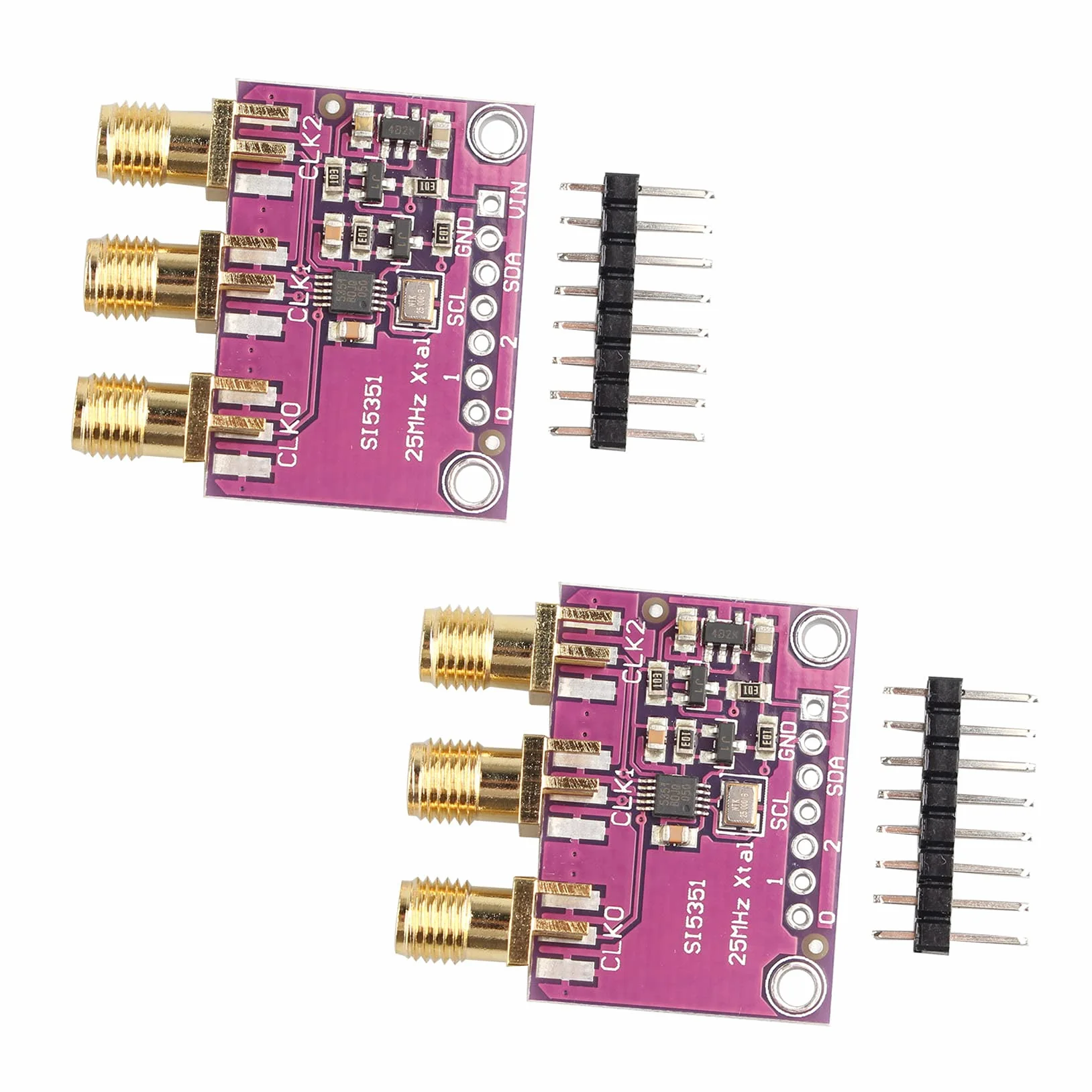 2 Pezzi CJMCU-5351 Si5351A Si5351 I2C 25MHZ Controller Clock Generator Breakout Board da 8KHz a 160MHz 3-5VDC Compatibile con Arduino