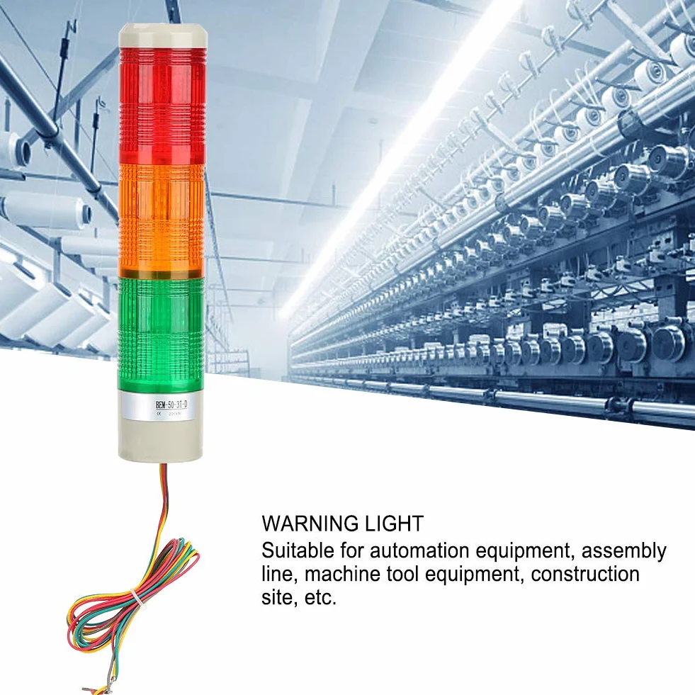 Luce Occupata, Controller Semaforo AC 220V LED Spia Luminosa, BEM-50-3T-D, Indicatore di Attenzione, Luce Costante, per Apparecchiature di Automazione, Catena di Montaggio,