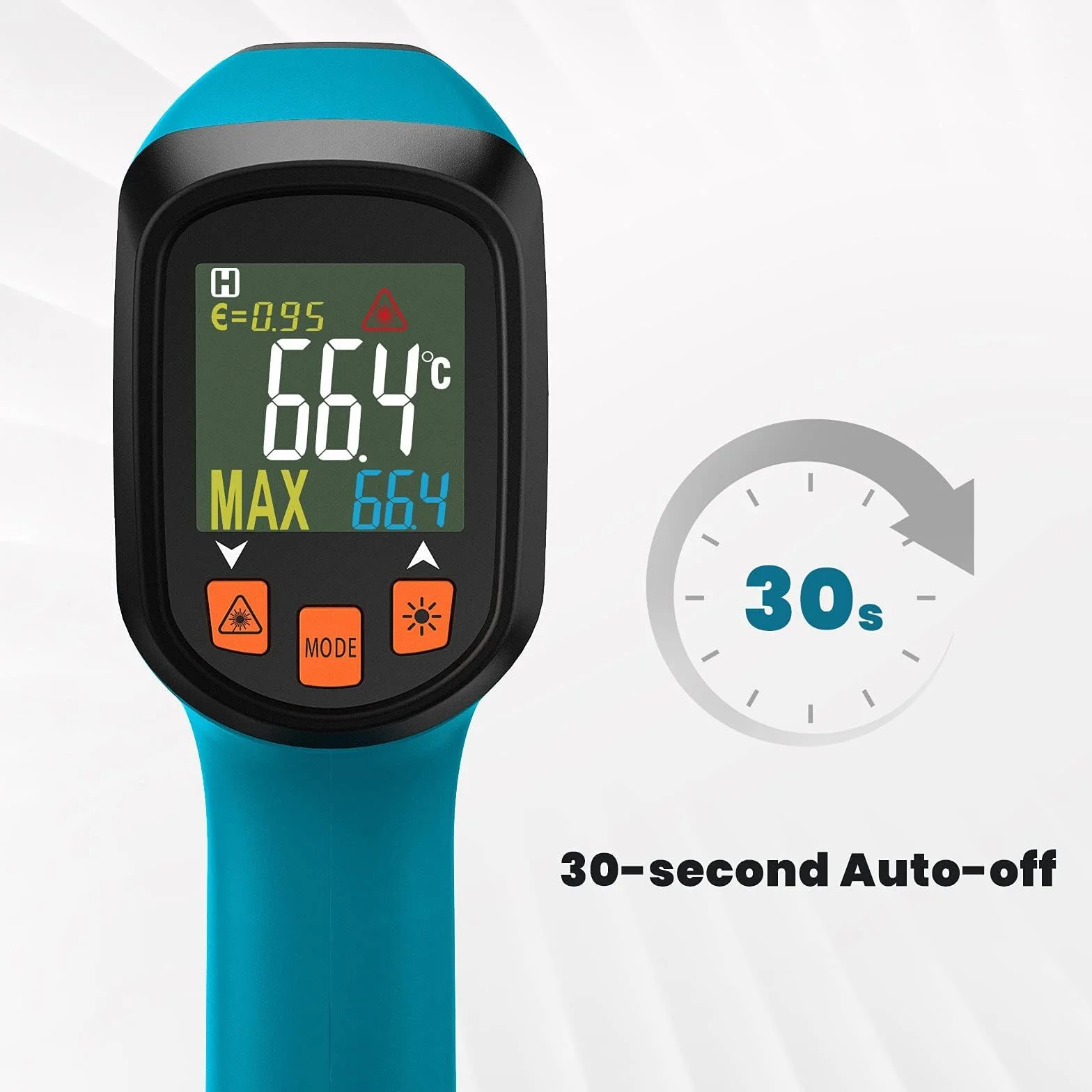 Tilswall Termometro Infrarossi Professionale -50°C~800°C con Sonda per Carne Display LCD a Colori