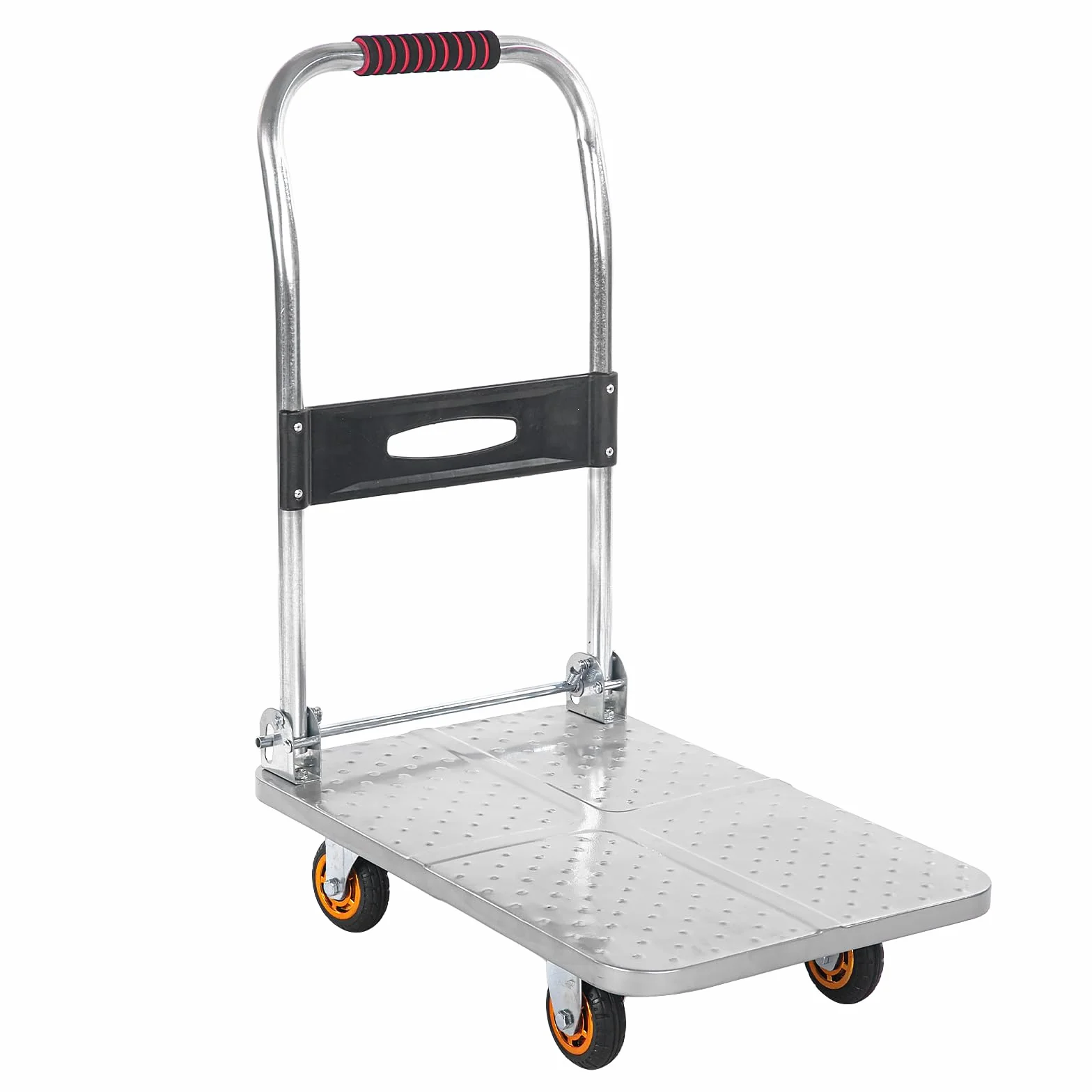 Carrelli a piattaforma Pieghevole Carrello Con Piattaforma,Per Carichi Pesanti Carrello In Acciaio Carrelli Manuali Pesanti Della Piattaforma Industriale Con Ruote Rotanti A 360°,maga C(Size:60x40cm)