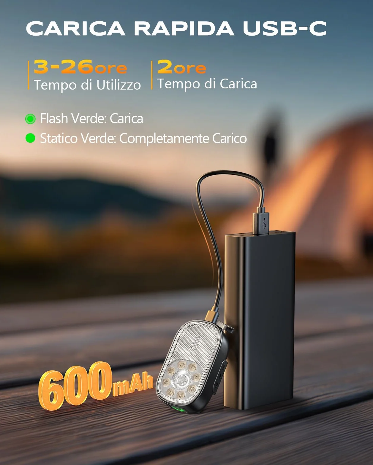 CIRYCASE Mini Torcia LED Ricaricabile Clip, 10 Moda Torcia Spot/Diffusse, IP65 Impermeabile Piccola Torce Bambini Portatile, Luce Corsa Running X30 Bar Luci Avviso Sicurezza Pesca/Campeggio/Emergenza