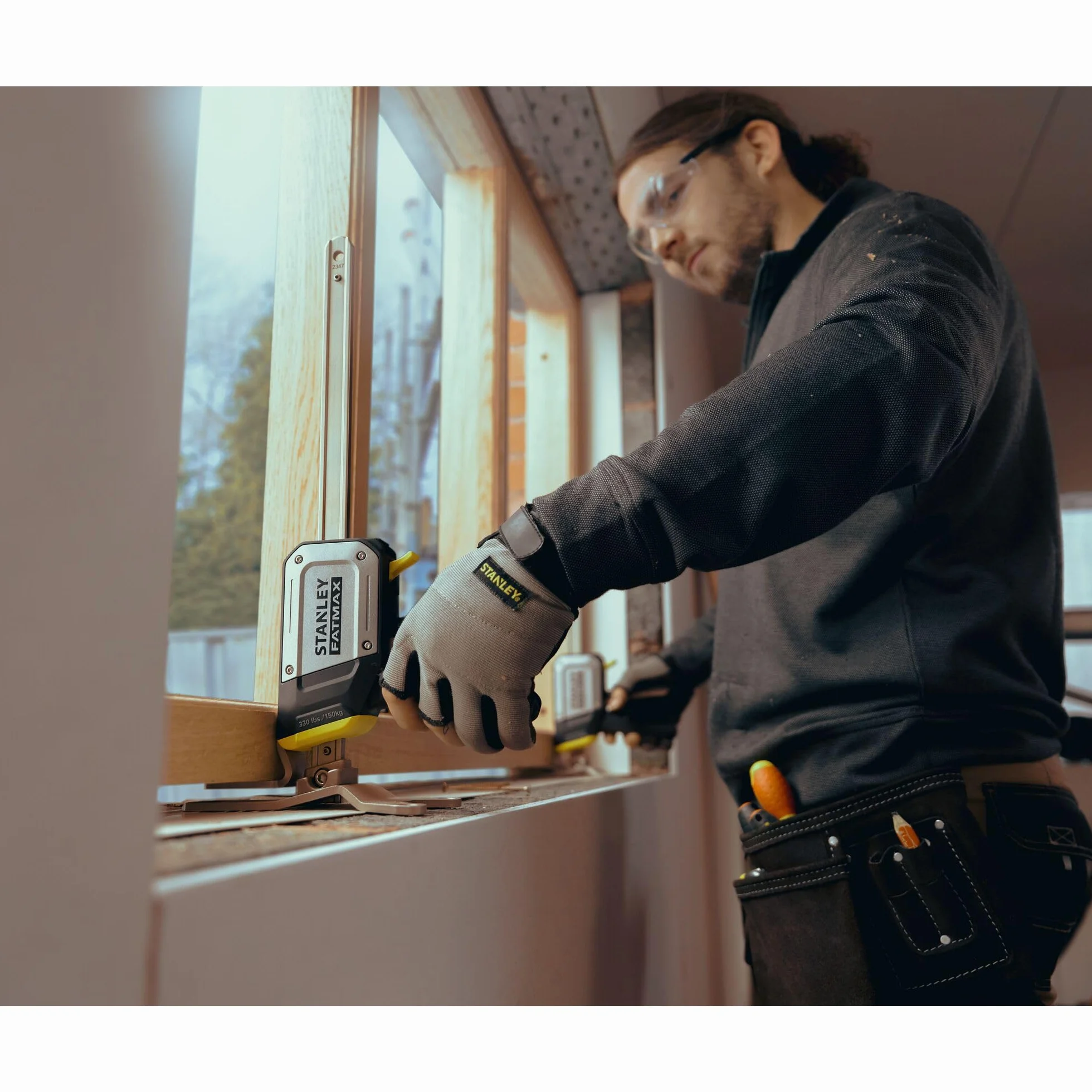 STANLEY FATMAX TradeLift Utensile multifunzionale per il sollevamento e la tenuta (fino a 150 kg), il livellamento (2,5 mm) e la distensione (fino a 220 mm) (confezione doppia), FMHT83552-1