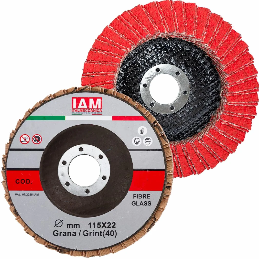 IAM Disco Lamellare Ceramico per Smerigliatrice 115 x 22 mm | Disco Abrasivo Professionale Doppia Lamella per Acciaio Inox e Metallo | Alta Asportazione con Supporto Rinforzato | Grana 40 | 10 Pz