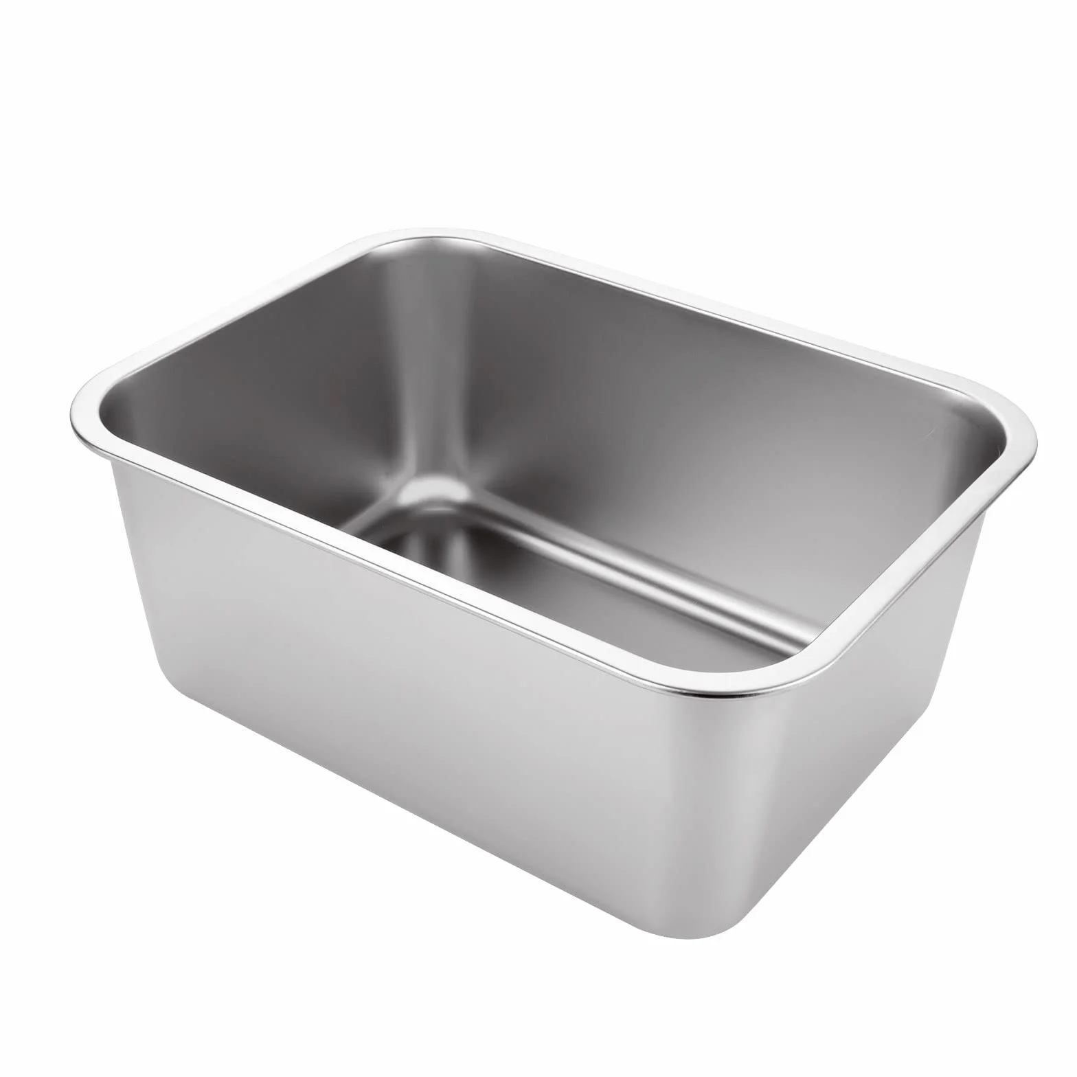 ASelected Vasca da bagno, in acciaio inox 304, grande rettangolare da 10 litri, vasca, ciotola per miscelazione, senza plastica, 33 x 24 x 15 cm
