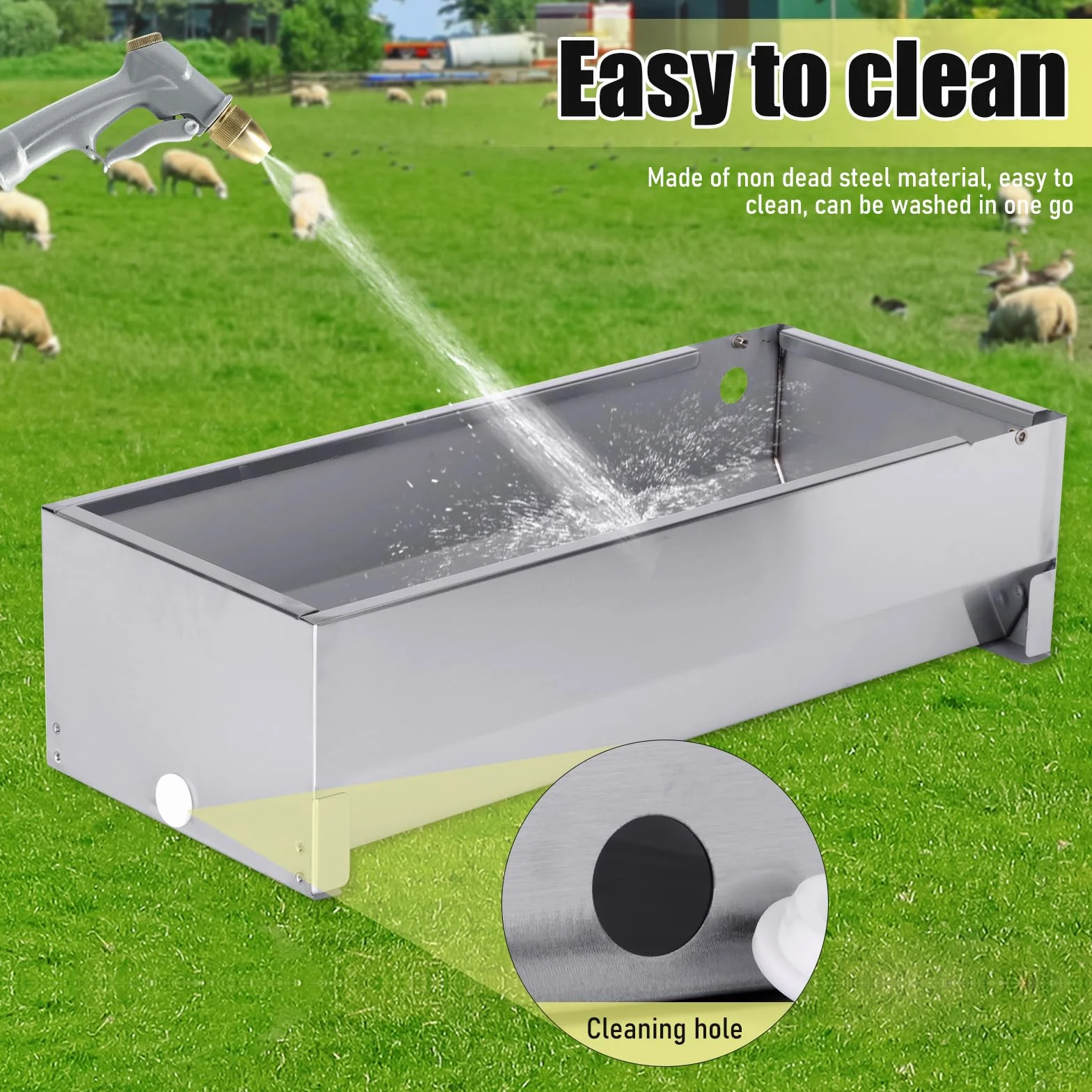 Abbeveratoio Automatico per Cani, Abbeveratoio per Cani in Acciaio Inox di Grande Capacità con Tubo Flessibile Intrecciato e Connettore, per Polli, Oche, Anatre, Ecc.