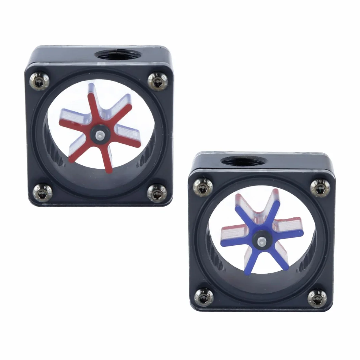 Ausi Misuratore di portata G1/4 per raffreddamento ad acqua PC 6 giranti indicatore di flusso 3 vie