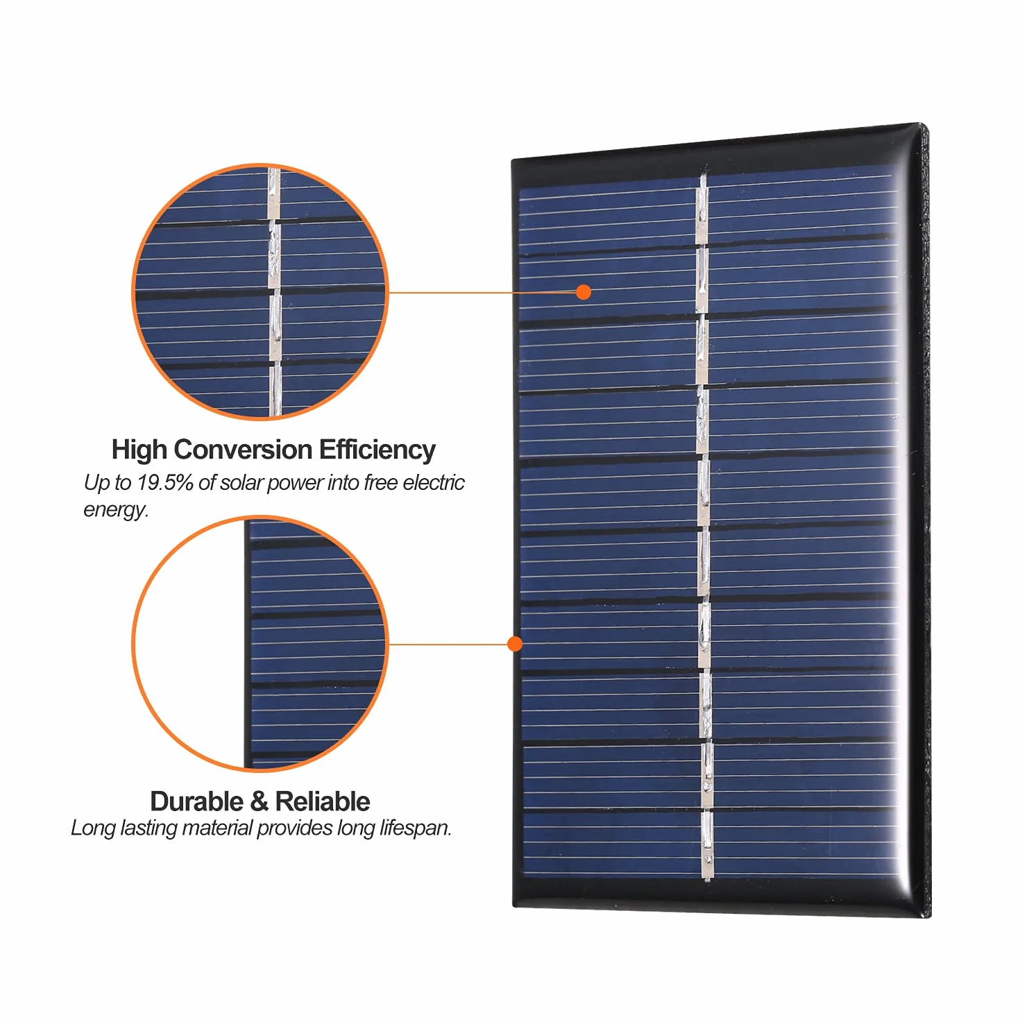0.5W 5V Mini Pannello Solare Policristallino Silicone Piccola Cella Solare FAI DA TE Impermeabile Campeggio Portatile Potenza Pannello Solare Compatibile per Giocattoli Lampada Luce Ventilatore Pompa