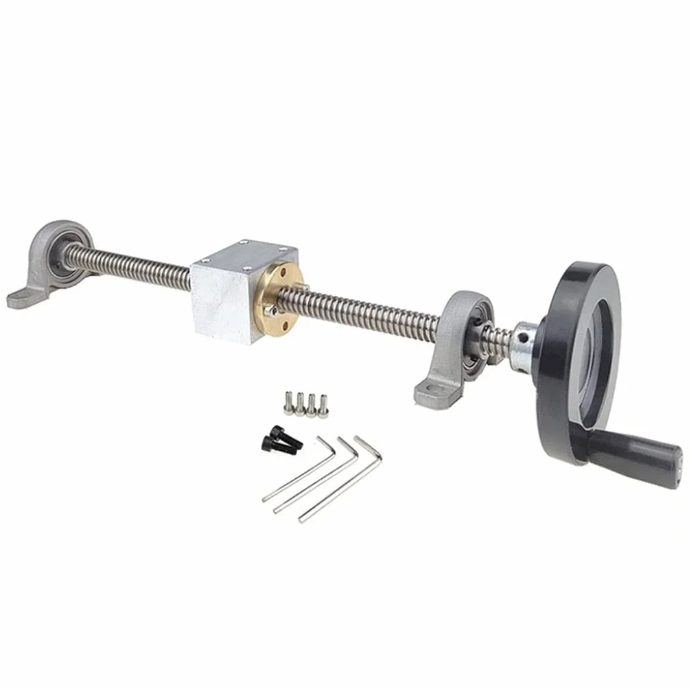 Vite di comando industriale Barra filettata in acciaio inossidabile T12 con set di volantini, tavolo scorrevole lineare da 550 mm a 1200 mm di lunghezza for stampante 3D(Horizontal Bracket,550MM)